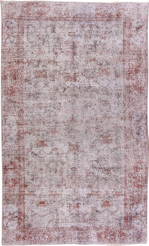 5' x 8' one-of-a-kind handmade antique Sparta medium size rug. Color palette: ivory, rust, taupe, rose, brown, terracotta