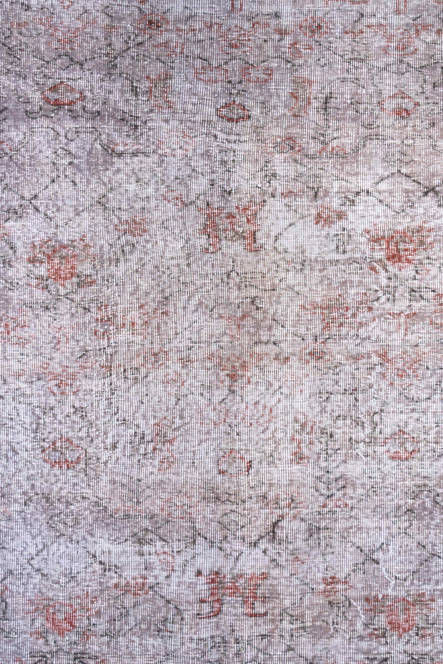 5' x 8' one-of-a-kind handmade antique Sparta medium size rug. Color palette: ivory, rust, taupe, rose, brown, terracotta