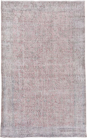 5' x 8' one-of-a-kind handmade antique Overdyed medium size rug. Color palette: blush, ivory, pale gray, dusty rose, taupe