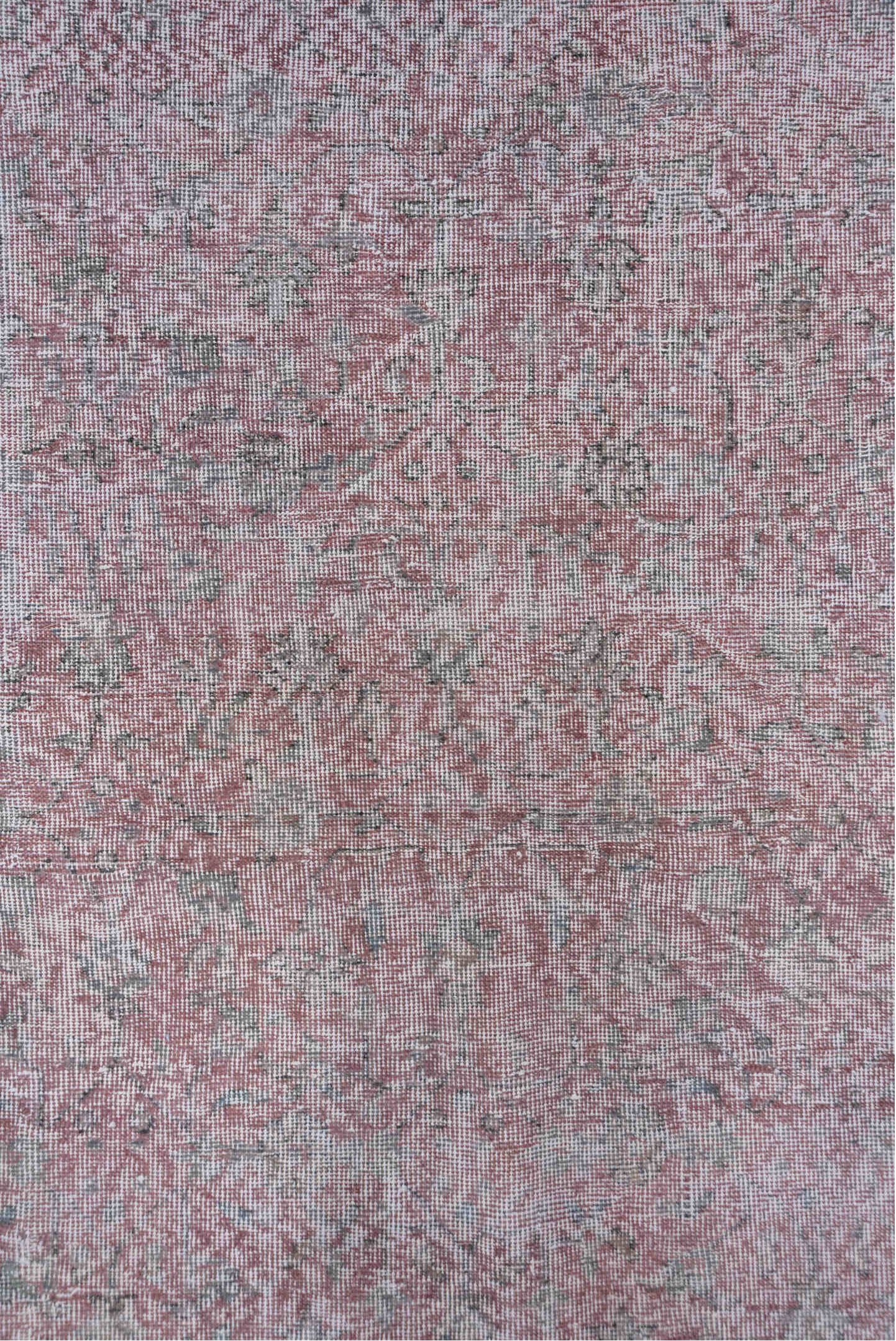 5' x 8' one-of-a-kind handmade antique Overdyed medium size rug. Color palette: blush, ivory, pale gray, dusty rose, taupe