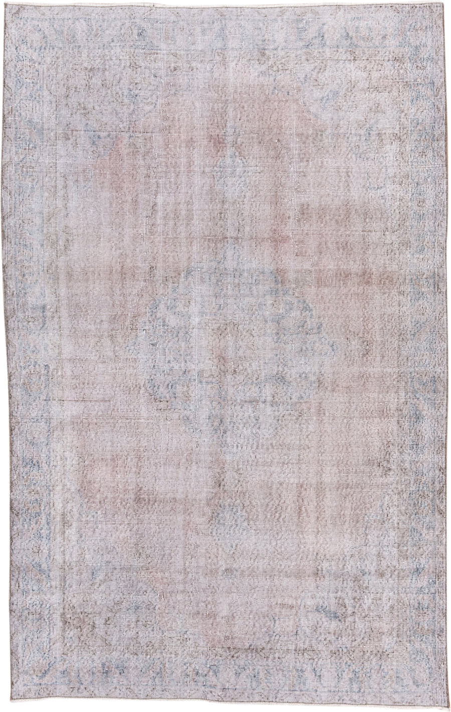5' x 8' one-of-a-kind handmade antique Sparta medium size rug. Color palette: blush, ivory, pale blue, taupe, cream, pink