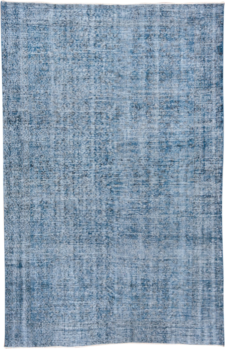 5' x 8' one-of-a-kind handmade antique Overdyed medium size rug. Color palette: sky blue, slate blue, ivory, light blue