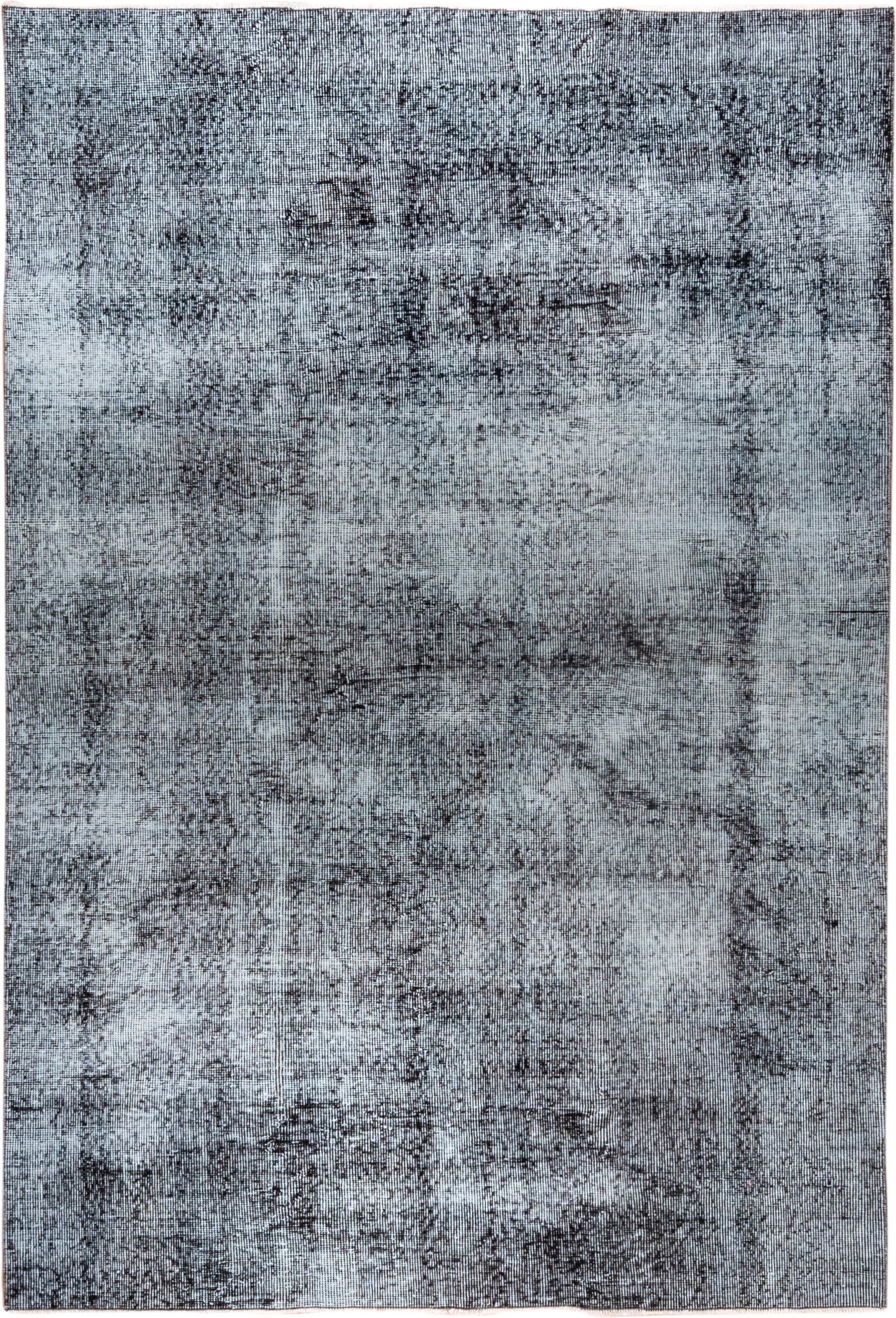 5' x 8' one-of-a-kind handmade antique Overdyed medium size rug. Color palette: silver, charcoal, slate, ivory, gray, black