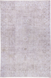 6' x 9' one-of-a-kind handmade antique Overdyed medium size rug. Color palette: ivory, blush, taupe, beige, pale lavender