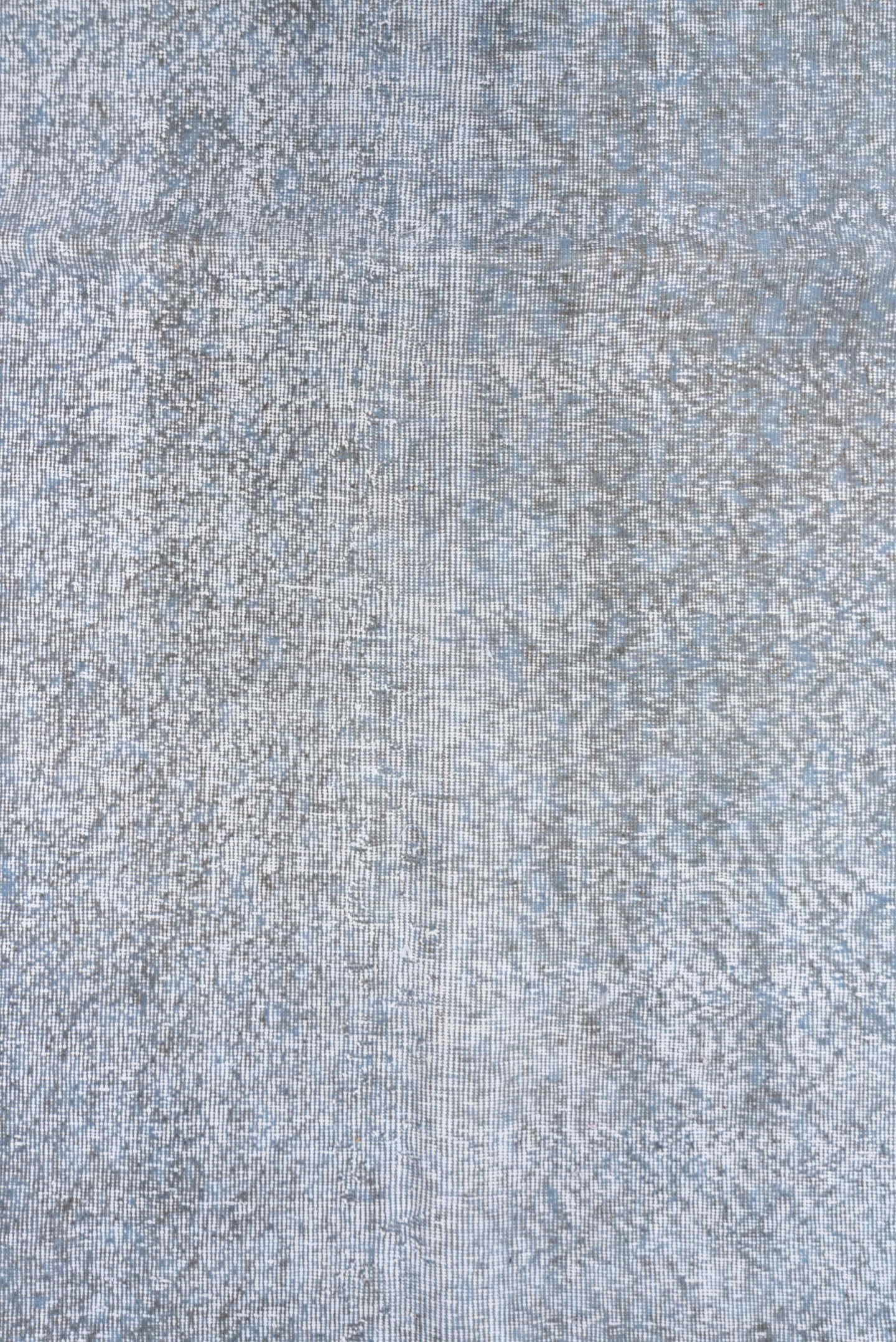 6' x 9' one-of-a-kind handmade antique Overdyed medium size rug. Color palette: ivory, pale blue, silver, taupe, gray