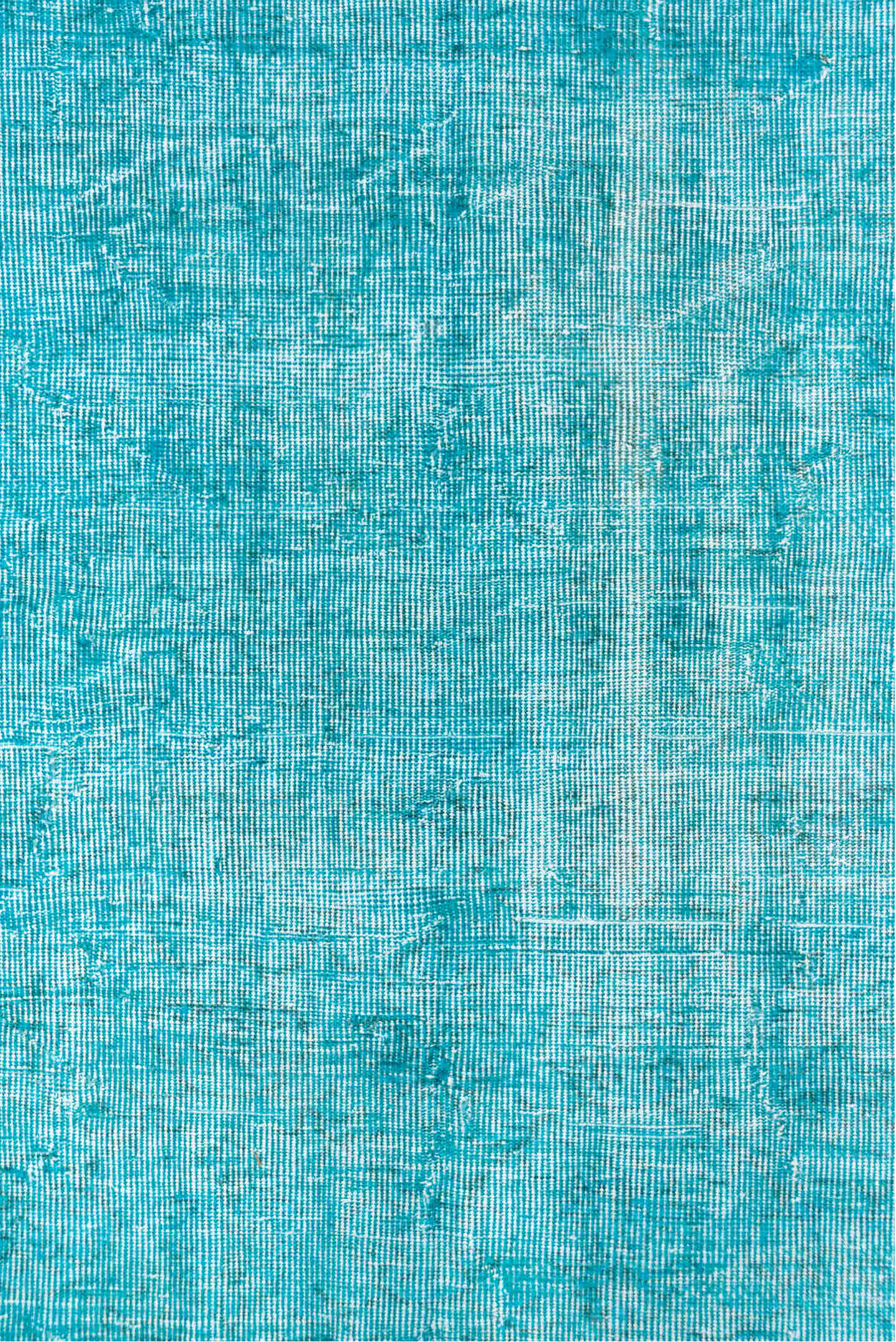 5' x 7' one-of-a-kind handmade vintage Overdyed rug. Color palette: blue, cadet blue, gray, light blue, off-white
