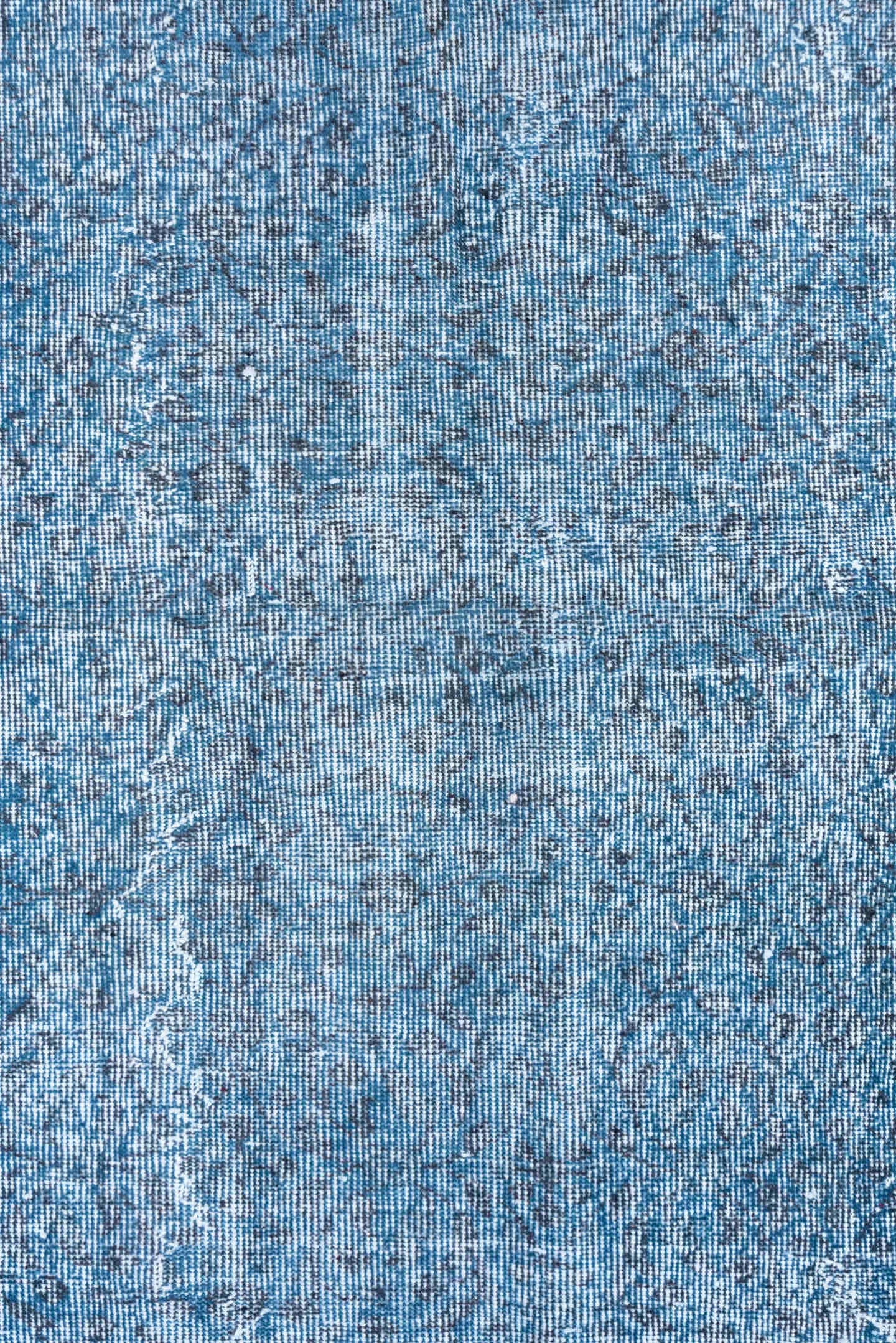 5' x 9' one-of-a-kind handmade antique Overdyed medium size rug. Color palette: sky blue, powder blue, ice blue, slate