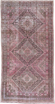 6' x 13' one-of-a-kind handmade vintage Khotan large size rug. Color palette: blush, rose, taupe, charcoal, ivory, mauve