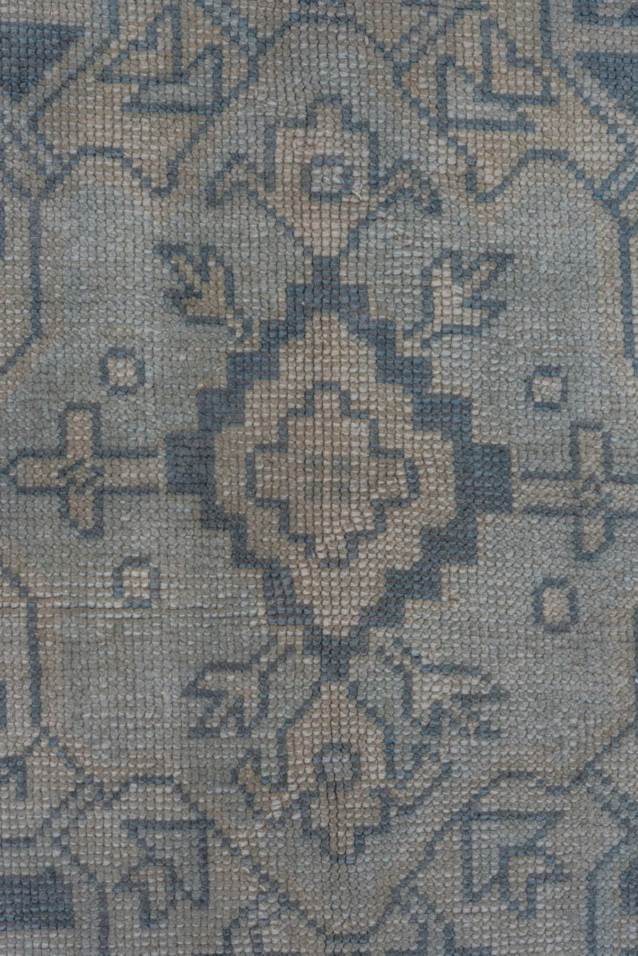 10' x 11' one-of-a-kind handmade antique Oushak large size rug. Color palette: ivory, slate, taupe, gray, charcoal, beige
