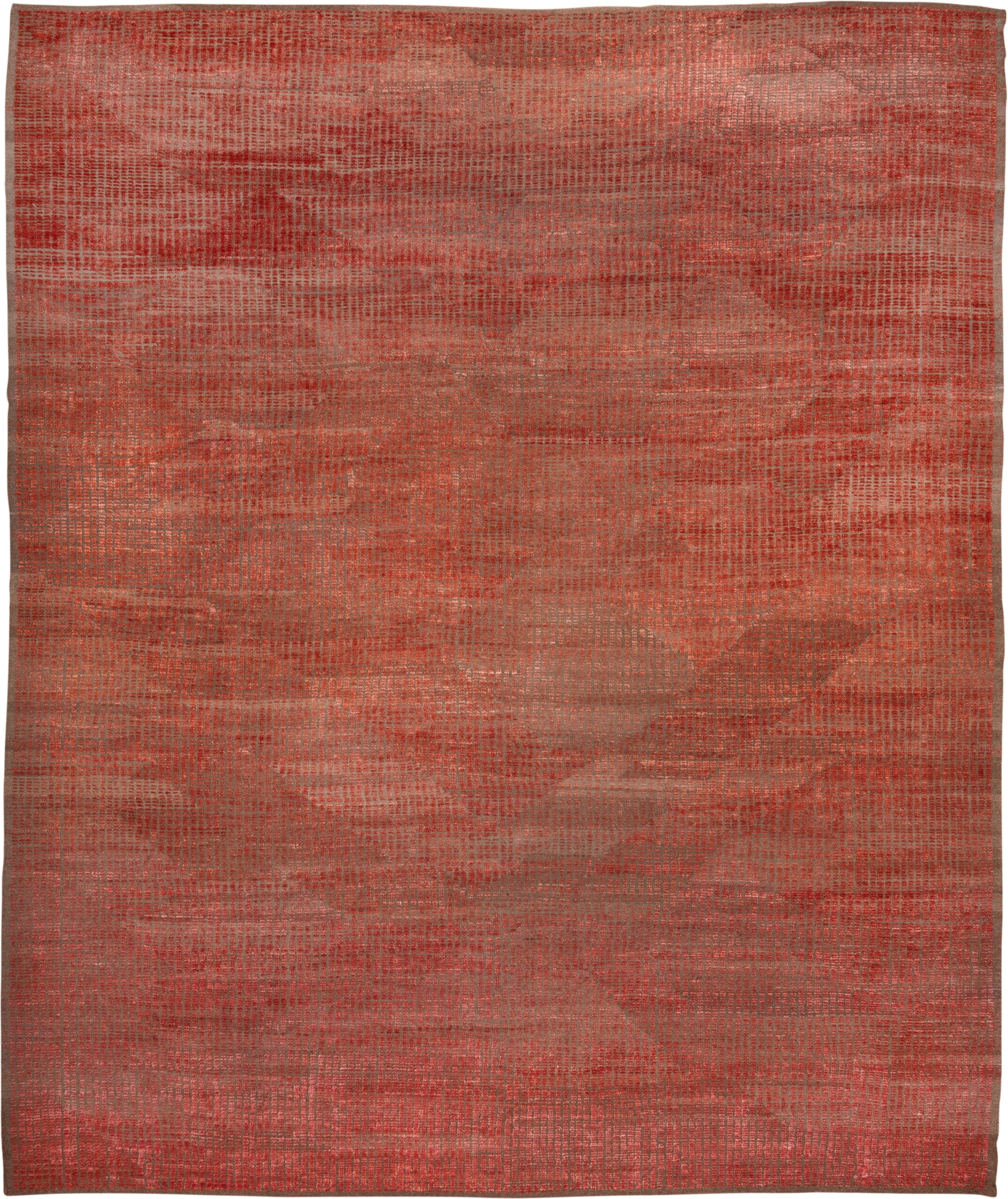 13' x 16' one-of-a-kind handmade vintage Moroccan oversize rug. Color palette: terracotta, rust, coral, taupe, rose, sienna