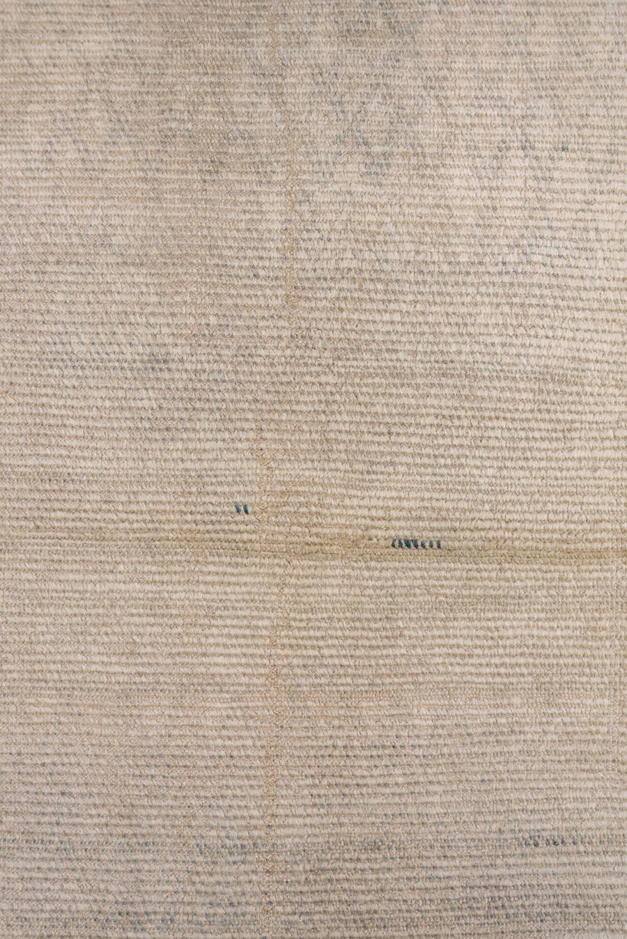 3' x 9' one-of-a-kind handmade vintage Moroccan runner rug. Color palette: ivory, beige, taupe, light gray, gray