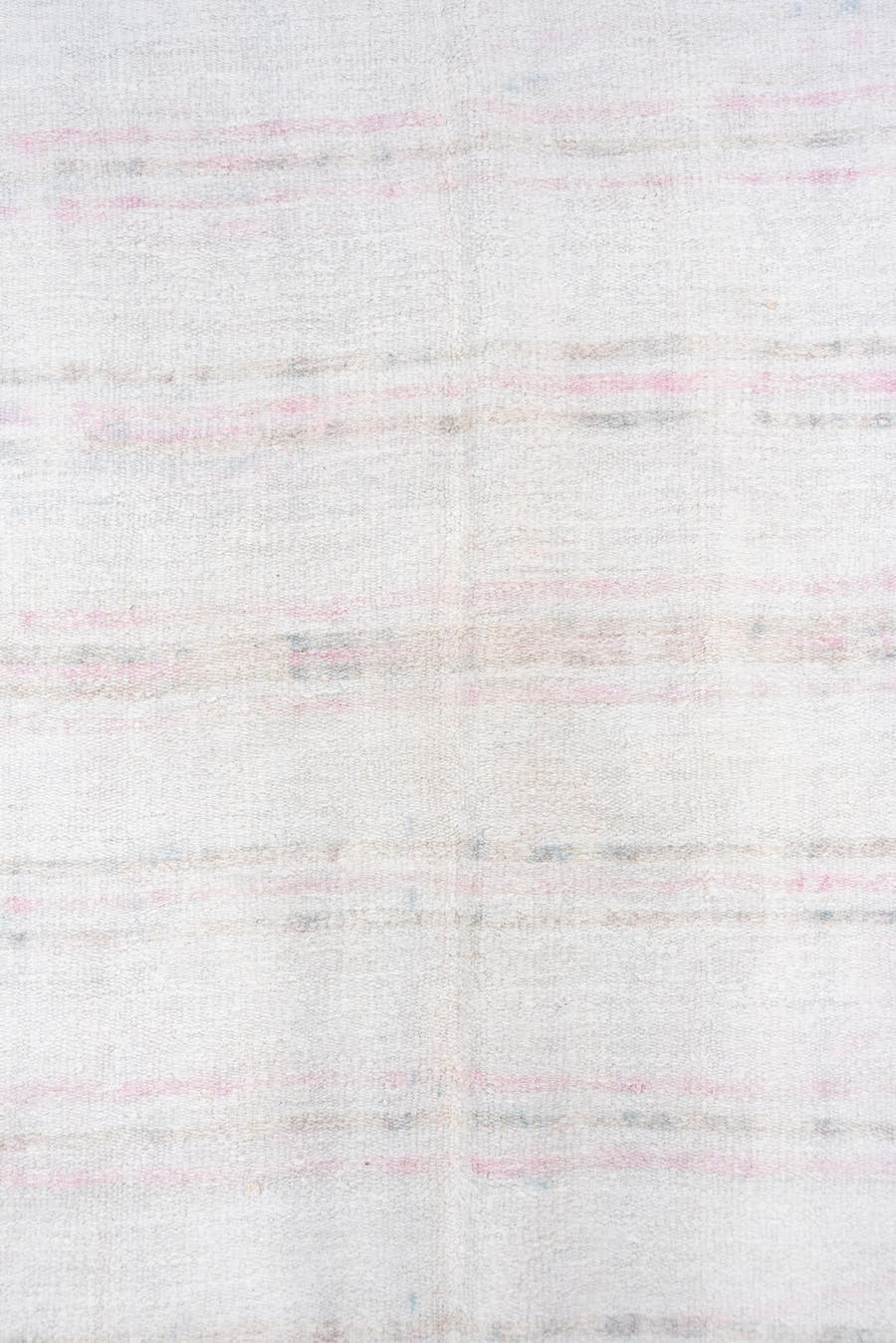 5' x 10' one-of-a-kind handmade vintage Hemp Kilim medium size rug. Color palette: ivory, blush, light gray, cream, pink