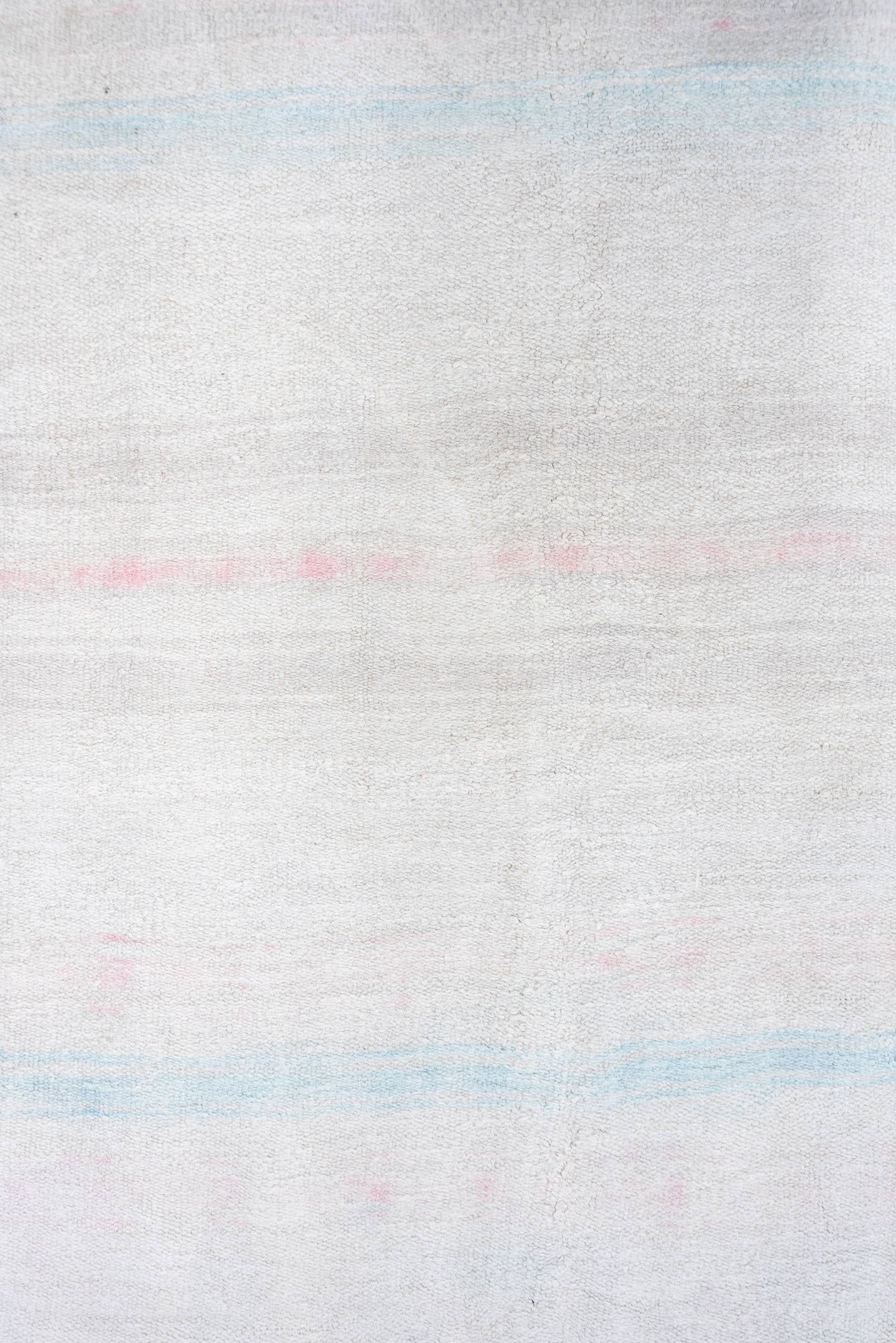 5' x 10' one-of-a-kind handmade vintage Hemp Kilim medium size rug. Color palette: ivory, pale aqua, blush, cream, taupe