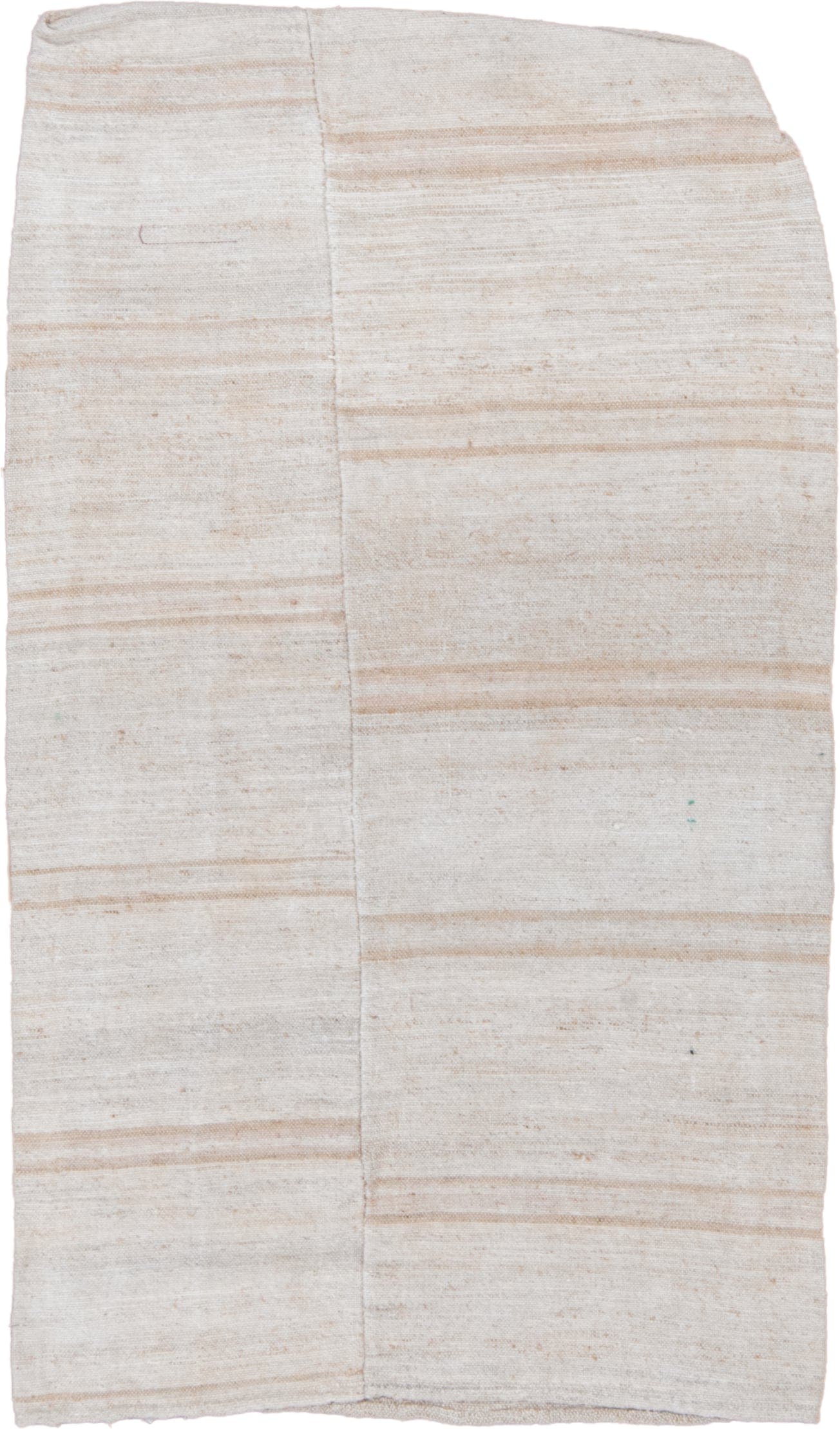 2' x 3' one-of-a-kind handmade vintage Flatweave small size rug. Color palette: ivory, cream, beige, camel, taupe, gray