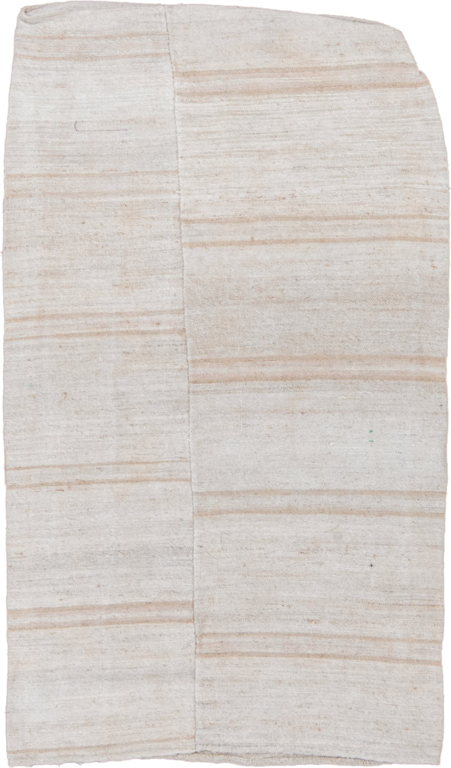 2' x 3' one-of-a-kind handmade vintage Flatweave small size rug. Color palette: ivory, cream, beige, camel, taupe, gray