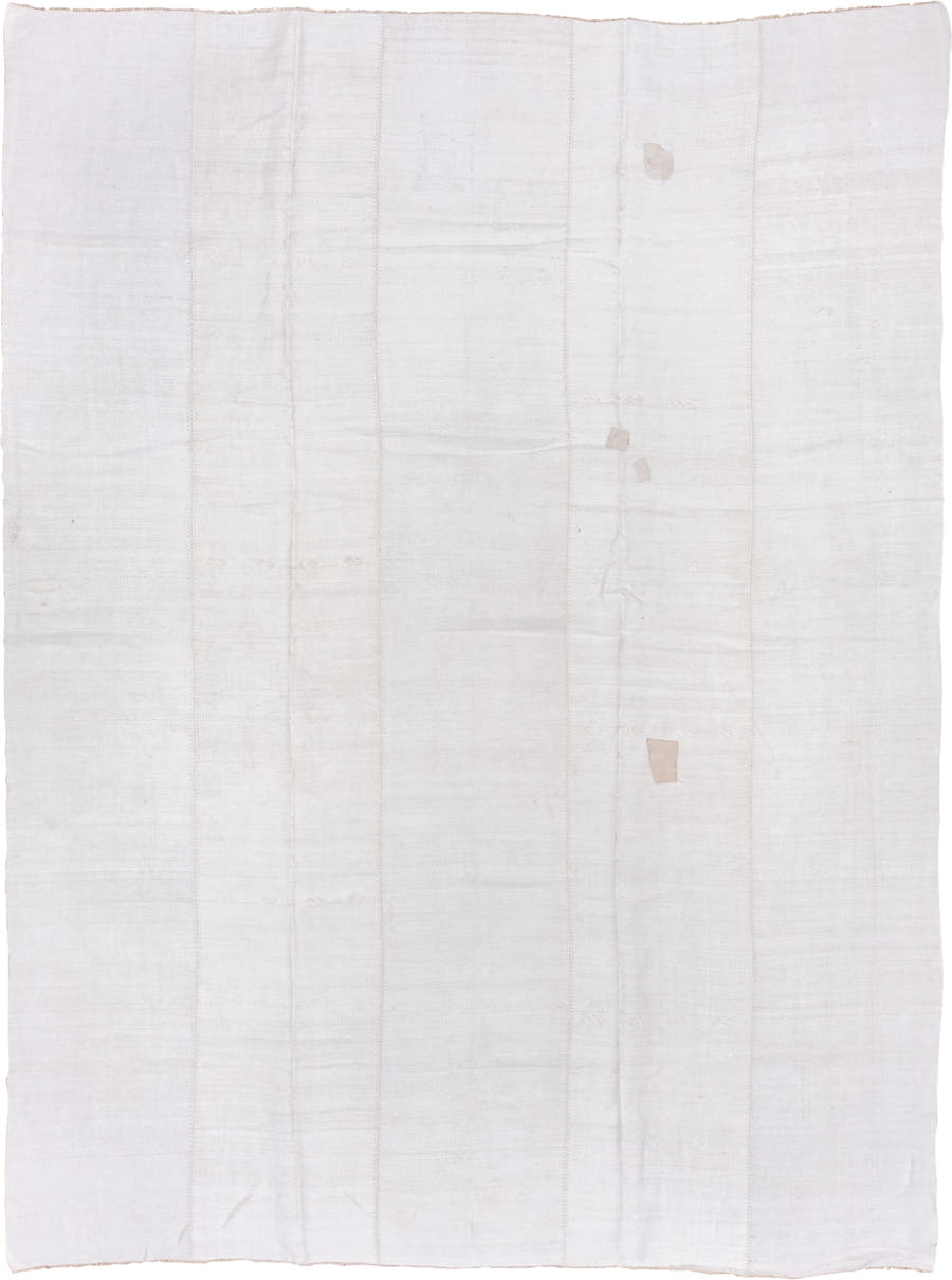 10' x 14' one-of-a-kind handmade vintage Hemp Kilim large size rug. Color palette: ivory, cream, beige, taupe, gray