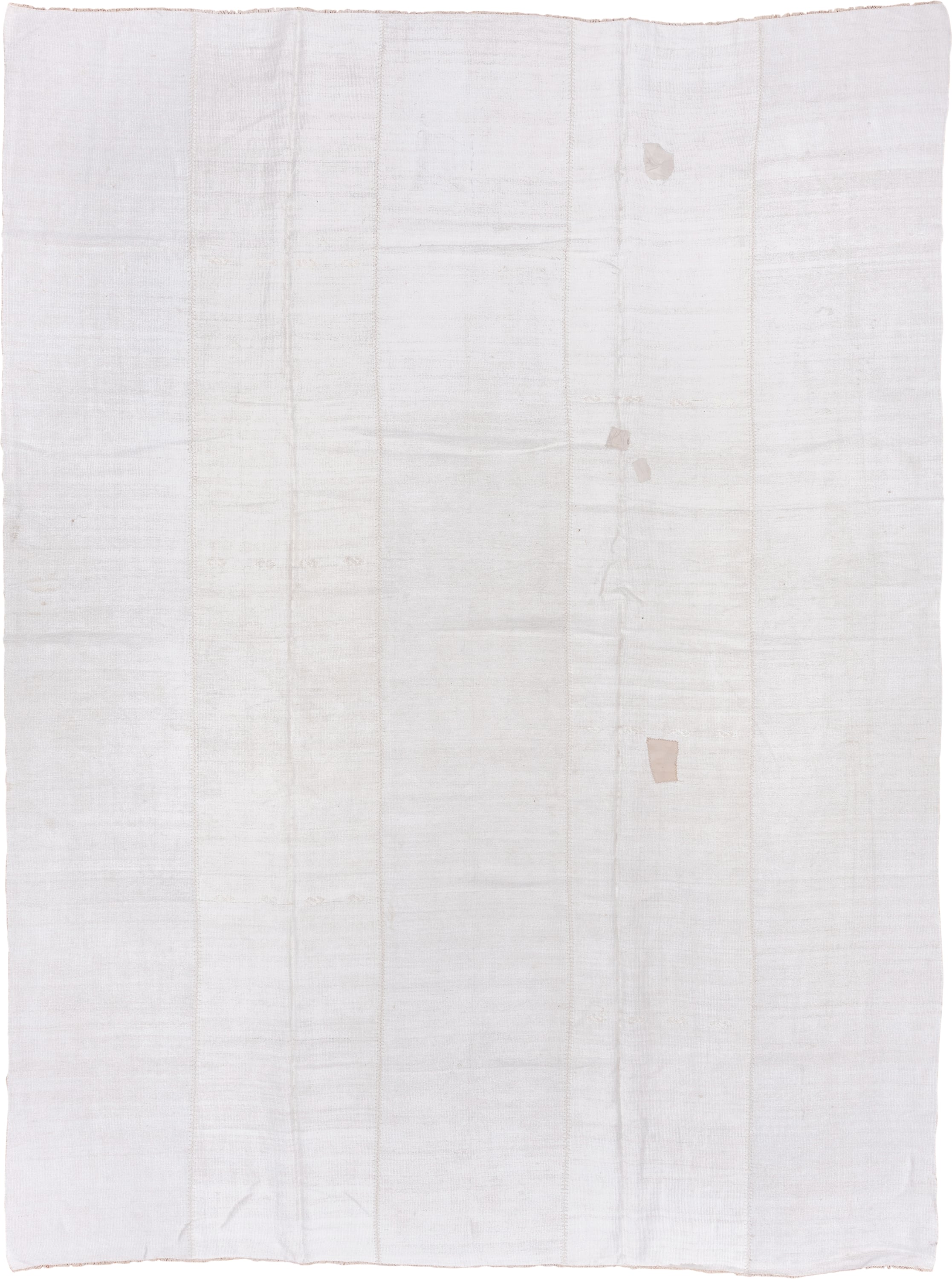 10' x 14' one-of-a-kind handmade vintage Hemp Kilim large size rug. Color palette: ivory, cream, beige, taupe, gray