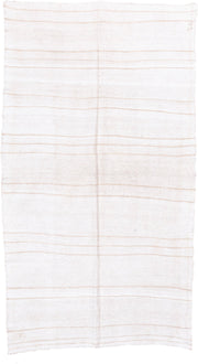 5' x 9' one-of-a-kind handmade vintage Hemp Kilim medium size rug. Color palette: ivory, cream, tan, taupe, beige, gray