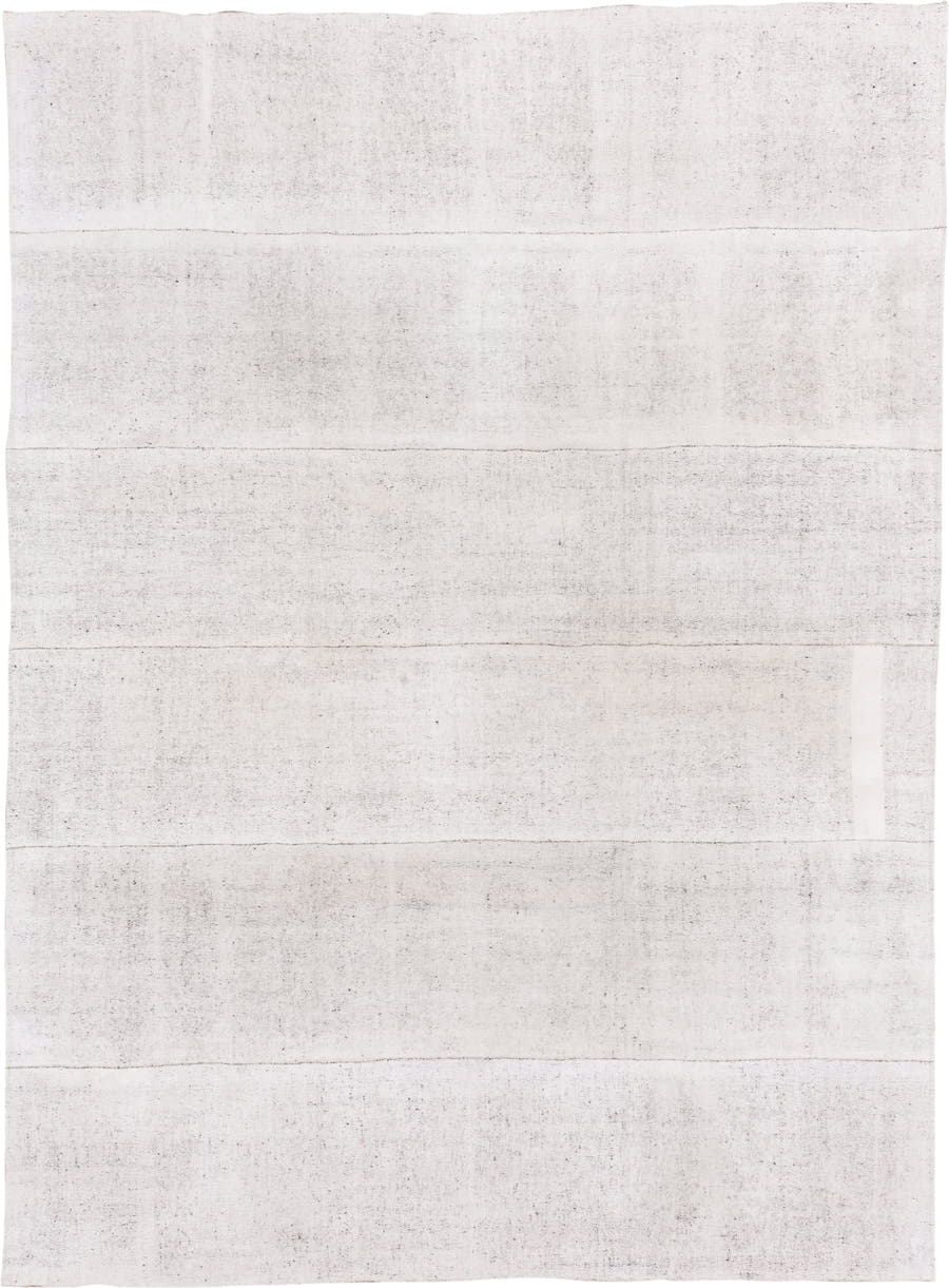 8' x 11' one-of-a-kind handmade antique Flatweave large size rug. Color palette: ivory, cream, taupe, beige, light gray
