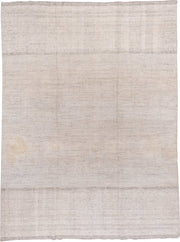 8' x 11' one-of-a-kind handmade vintage Flatweave large size rug. Color palette: ivory, cream, taupe, light gray, beige