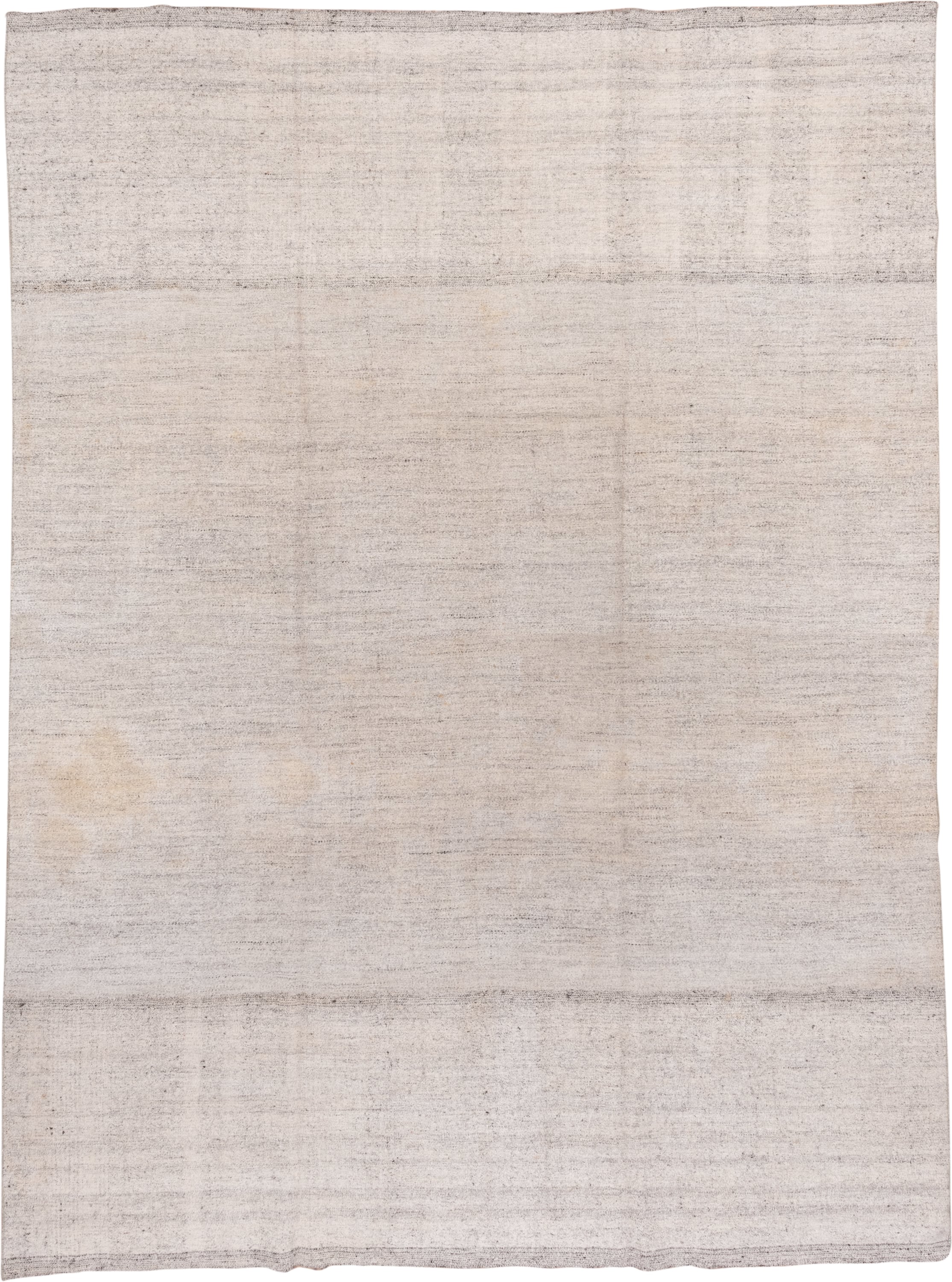 8' x 11' one-of-a-kind handmade vintage Flatweave large size rug. Color palette: ivory, cream, taupe, light gray, beige