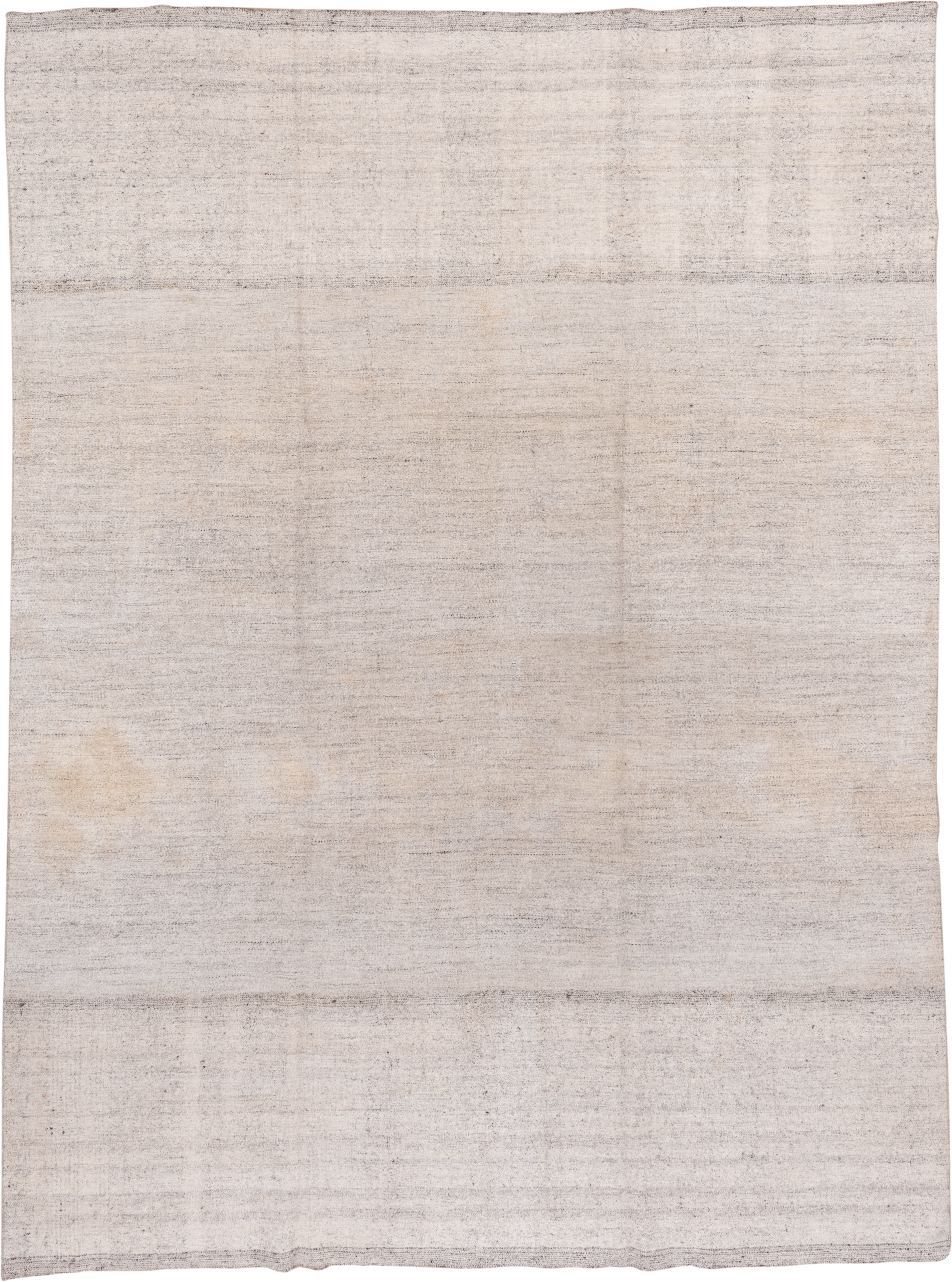 8' x 11' one-of-a-kind handmade vintage Flatweave large size rug. Color palette: ivory, cream, taupe, light gray, beige