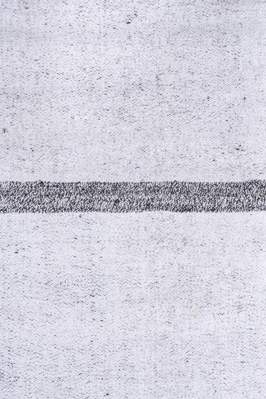 10' x 13' one-of-a-kind handmade vintage Flatweave large size rug. Color palette: ivory, charcoal, gray, black
