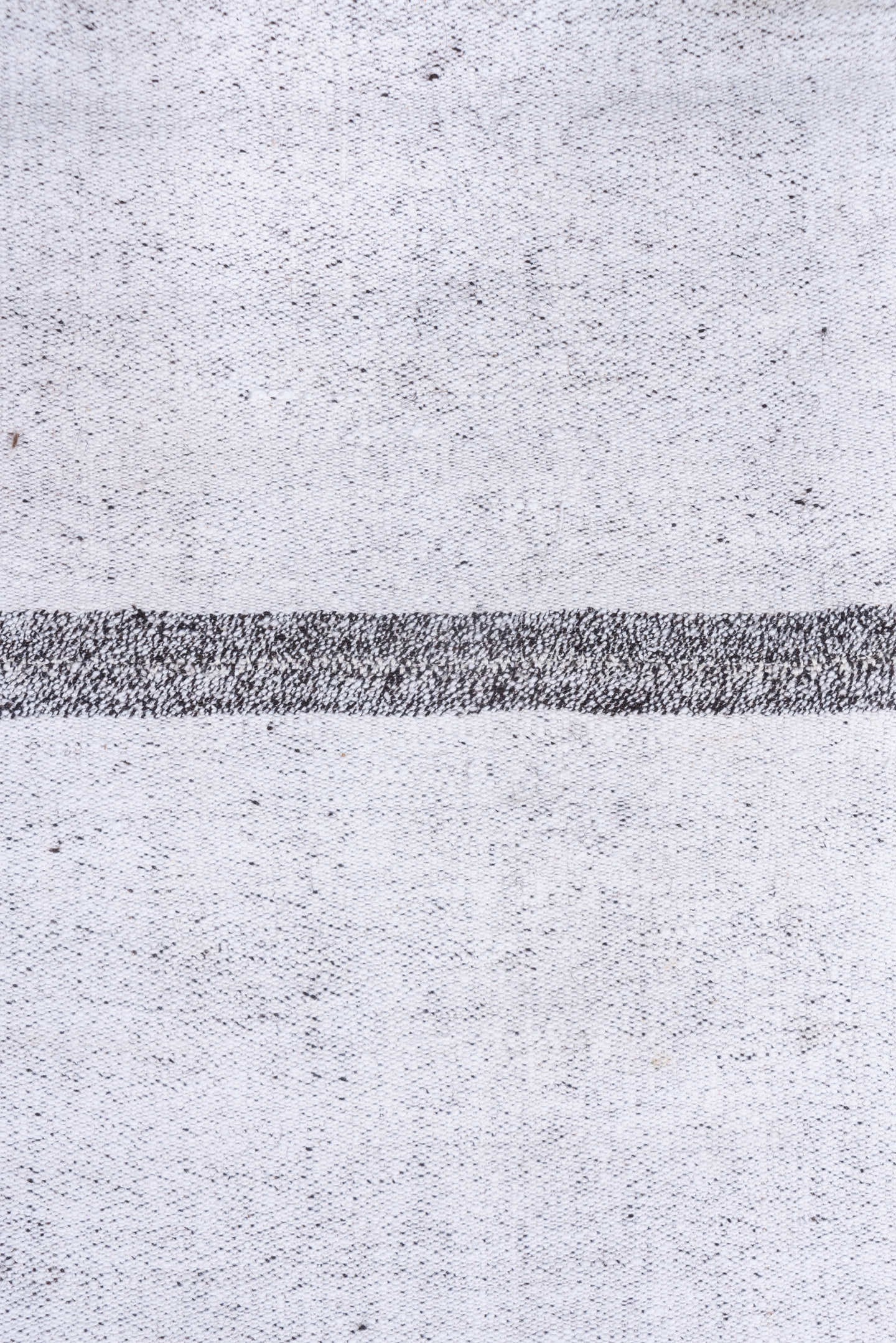 10' x 13' one-of-a-kind handmade vintage Flatweave large size rug. Color palette: ivory, charcoal, gray, black