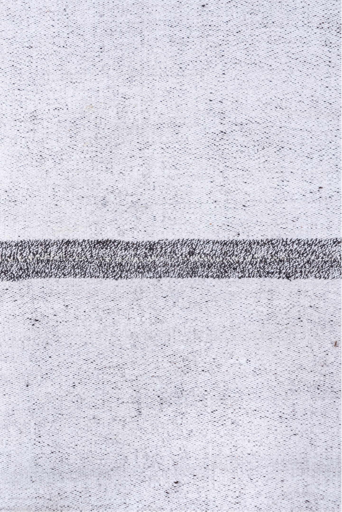 10' x 13' one-of-a-kind handmade vintage Flatweave large size rug. Color palette: ivory, charcoal, gray, black