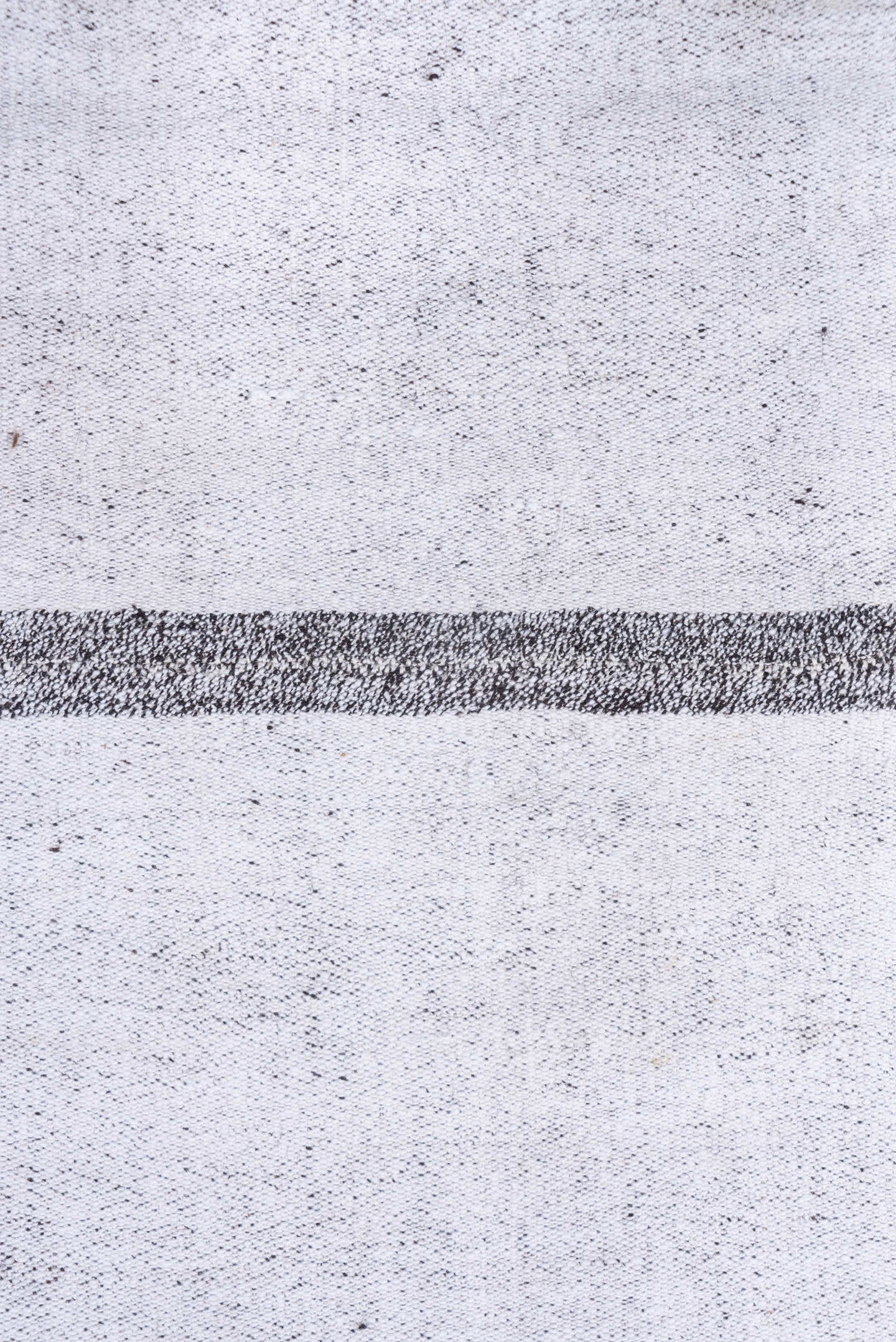 10' x 13' one-of-a-kind handmade vintage Flatweave large size rug. Color palette: ivory, charcoal, gray, black