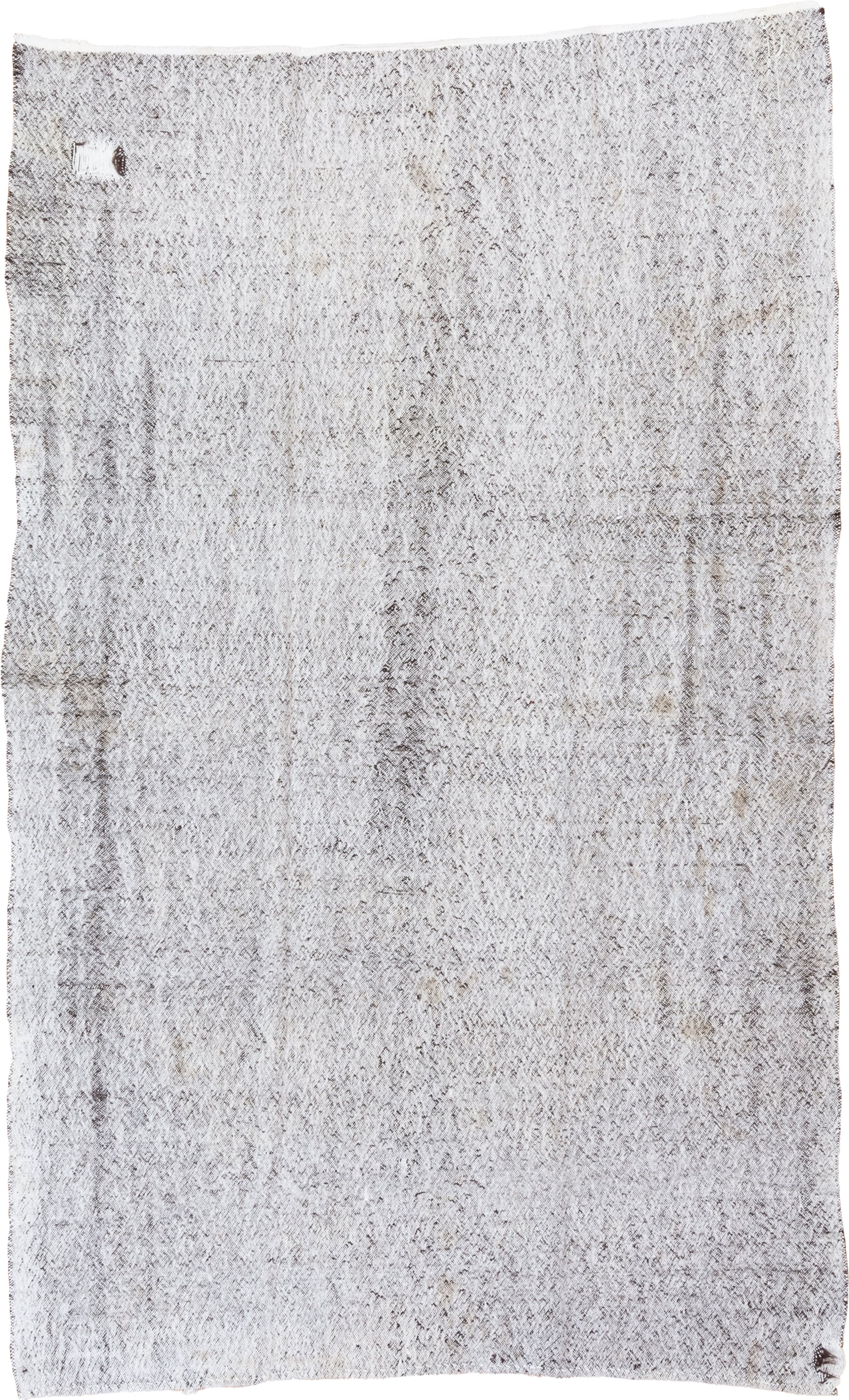 5' x 9' one-of-a-kind handmade antique Flatweave medium size rug. Color palette: ivory, taupe, cream, gray, beige