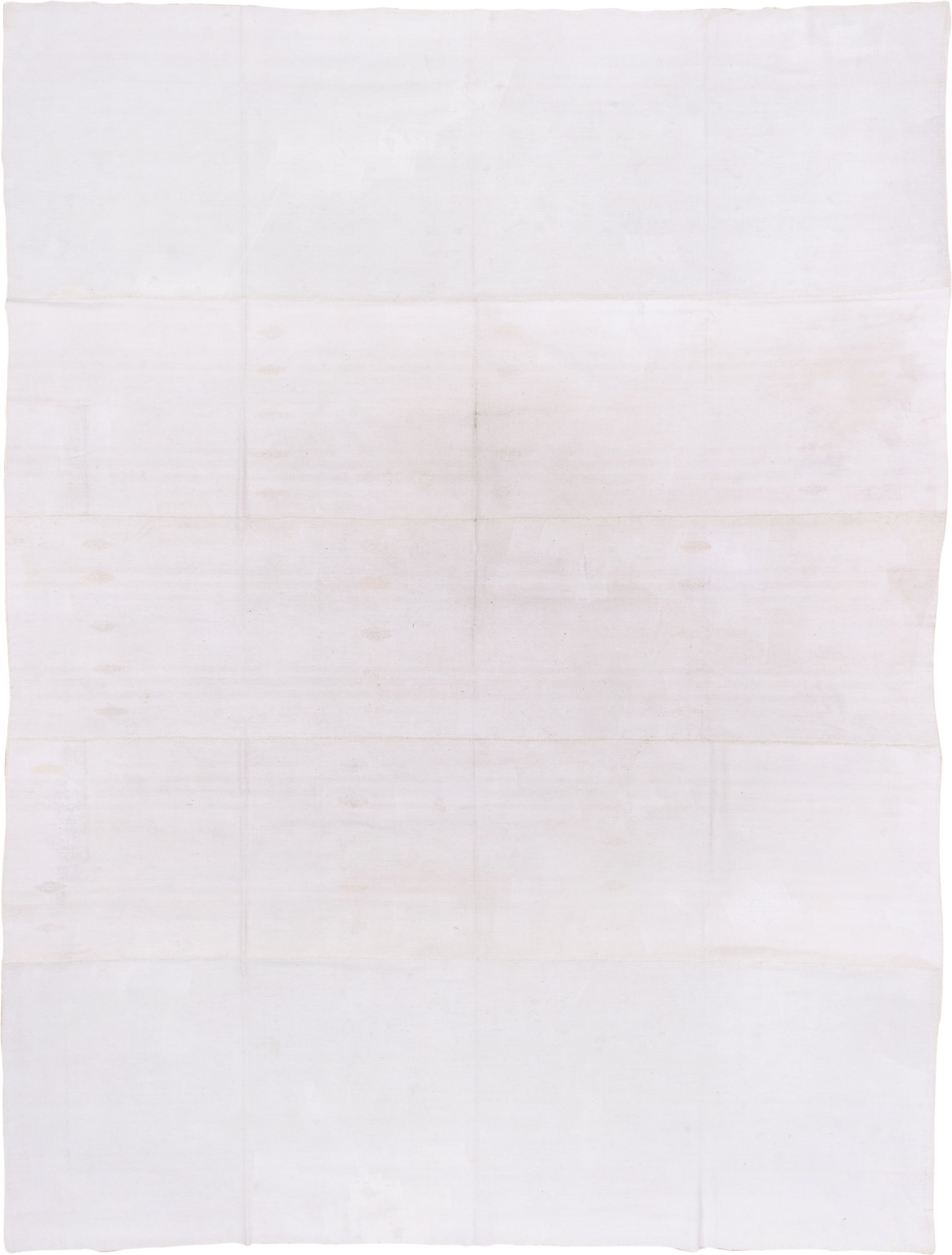 9' x 13' one-of-a-kind handmade vintage Flatweave large size rug. Color palette: ivory, cream, taupe, beige, gray