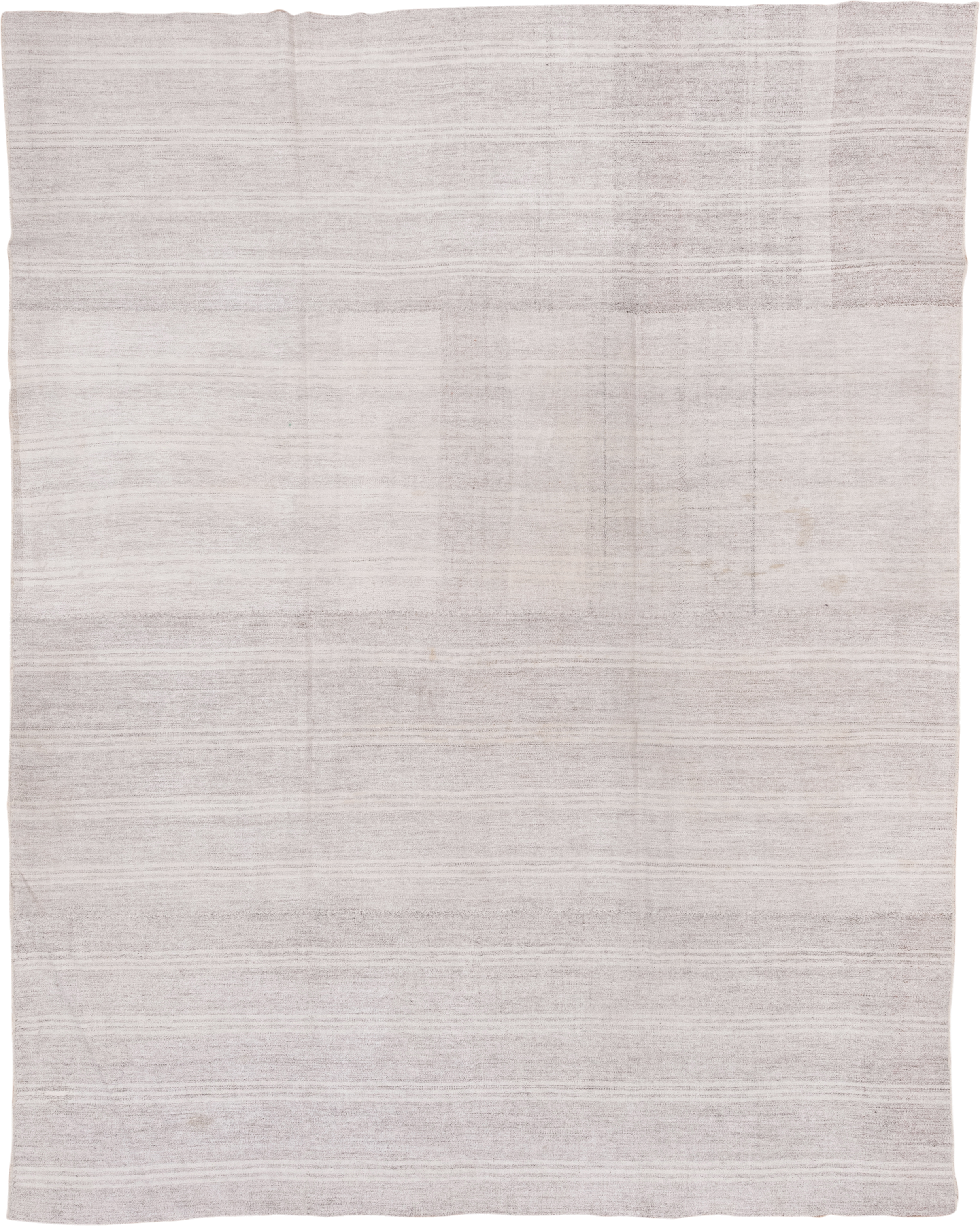 7' x 9' one-of-a-kind handmade vintage Flatweave rug. Color palette: ivory, cream, taupe, beige, light gray, gray