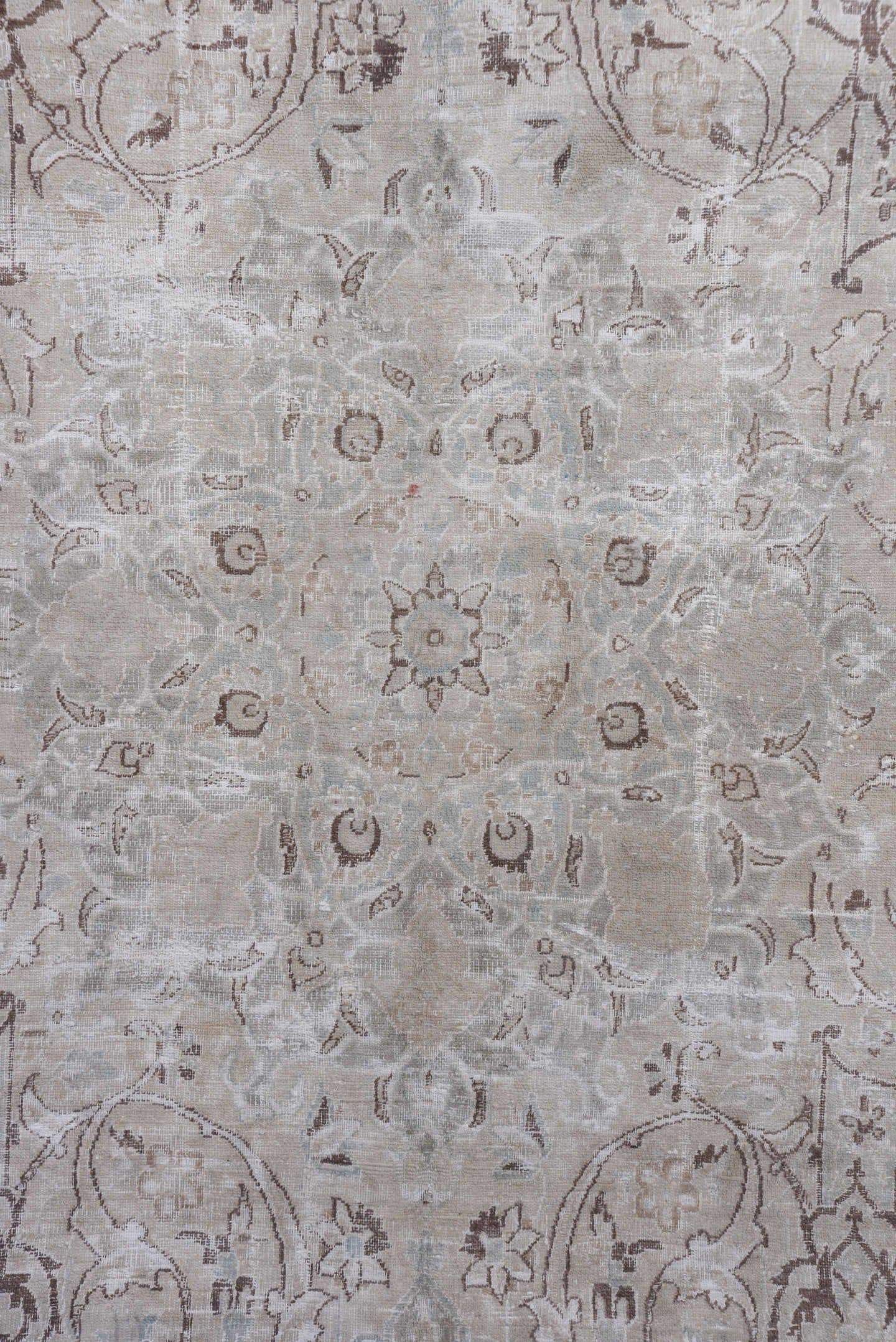 15' x 25' one-of-a-kind handmade vintage Sivas oversize rug. Color palette: ivory, blush, taupe, pale blue, cream, beige