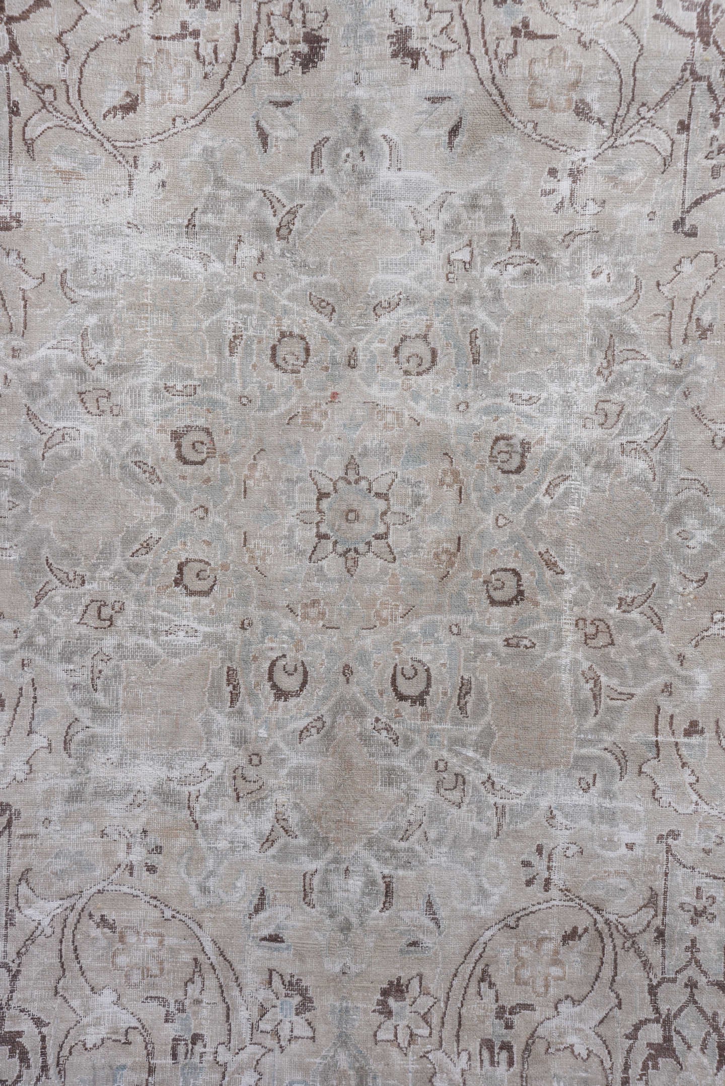15' x 25' one-of-a-kind handmade vintage Sivas oversize rug. Color palette: ivory, blush, taupe, pale blue, cream, beige