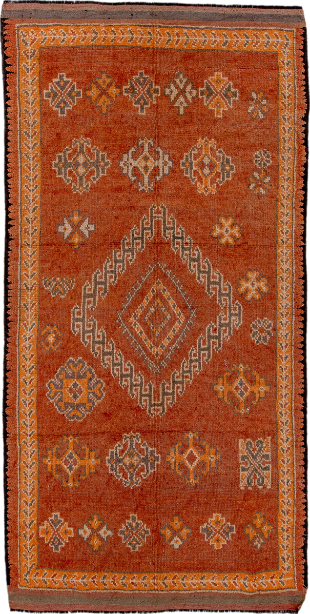 6' x 11' one-of-a-kind handmade vintage Moroccan large size rug. Color palette: black, brown, chocolate, gray, light gray
