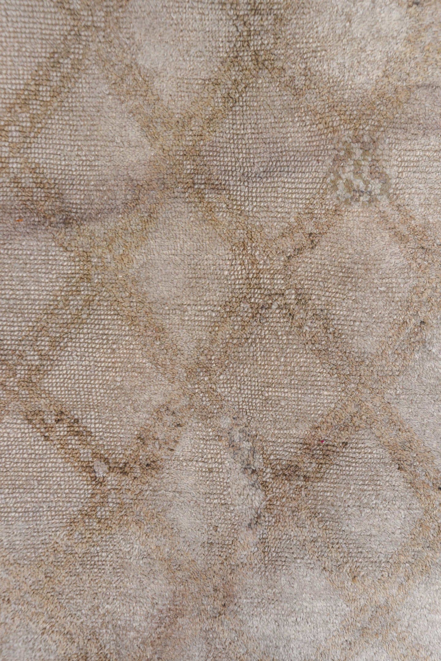 6' x 12' one-of-a-kind handmade vintage Moroccan large size rug. Color palette: ivory, taupe, camel, brown, beige, gray