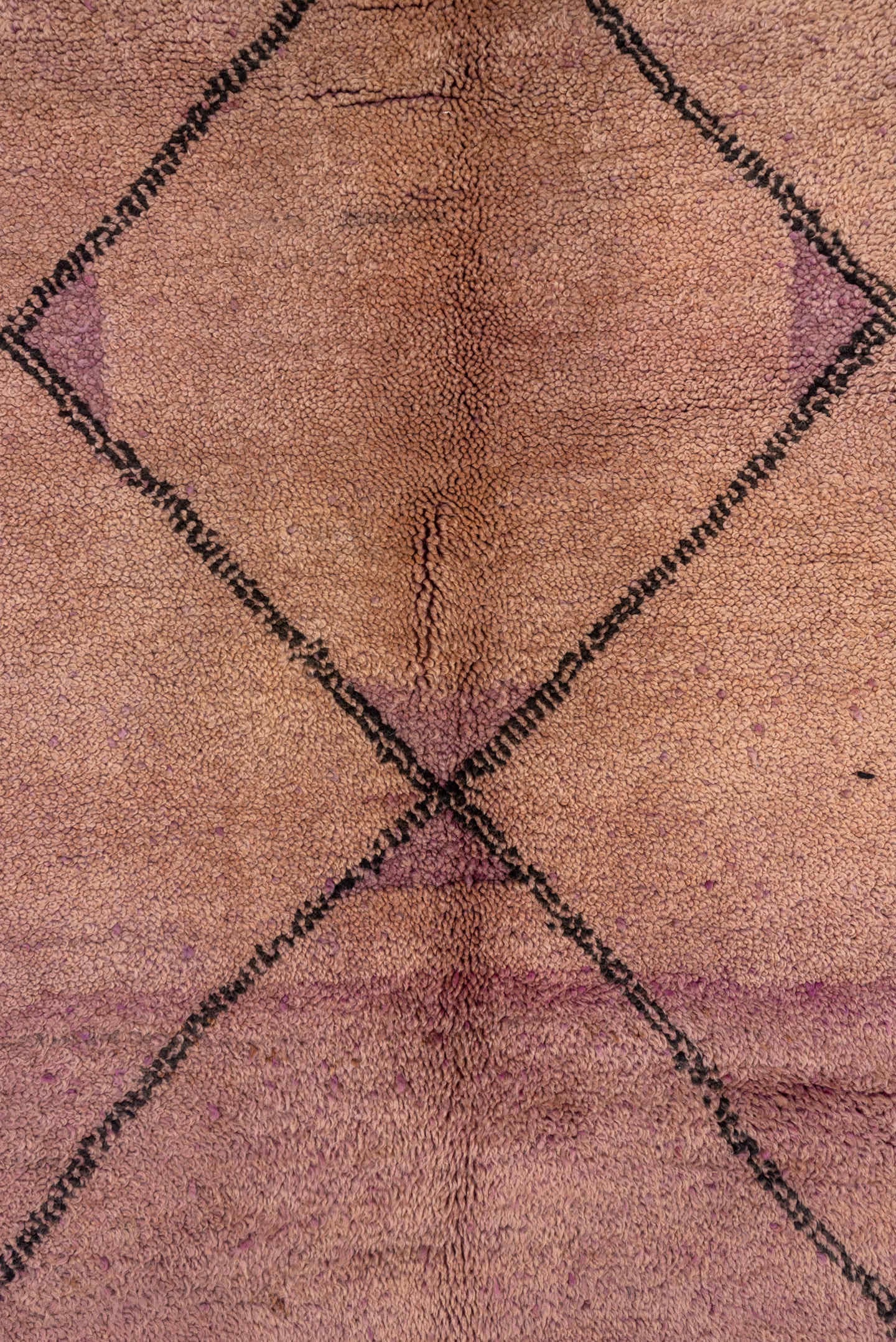 5' x 9' one-of-a-kind handmade vintage Moroccan medium size rug. Color palette: dusty rose, mauve, charcoal, plum