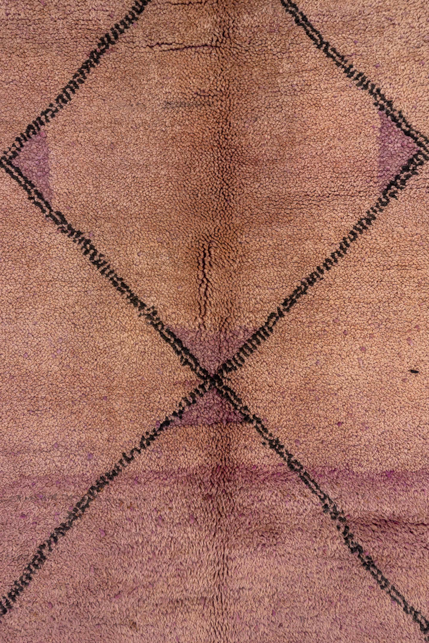 5' x 9' one-of-a-kind handmade vintage Moroccan medium size rug. Color palette: dusty rose, mauve, charcoal, plum