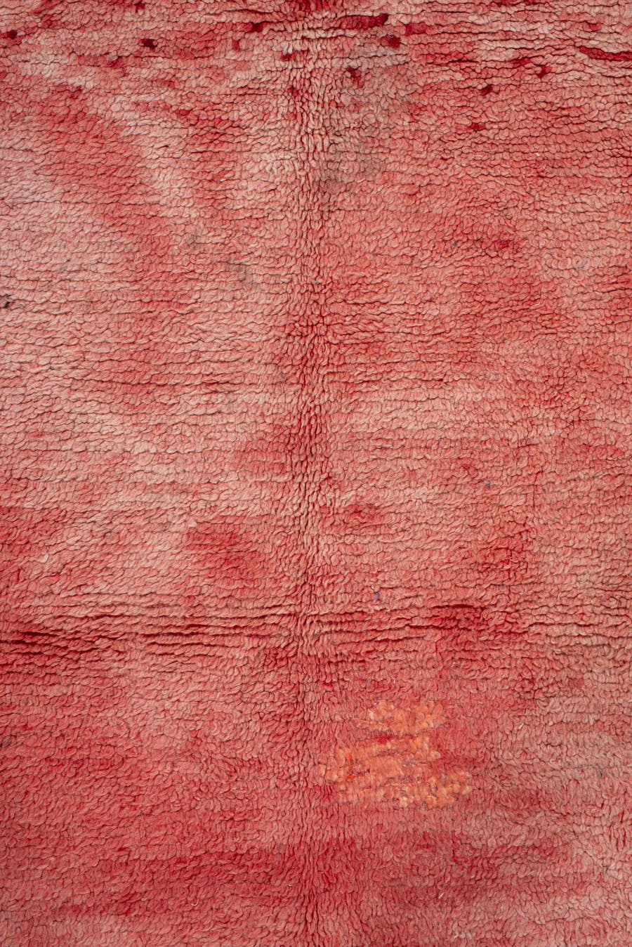 4' x 7' one-of-a-kind handmade vintage Moroccan rug. Color palette: rose, blush, dusty rose, coral, terracotta, pink, red