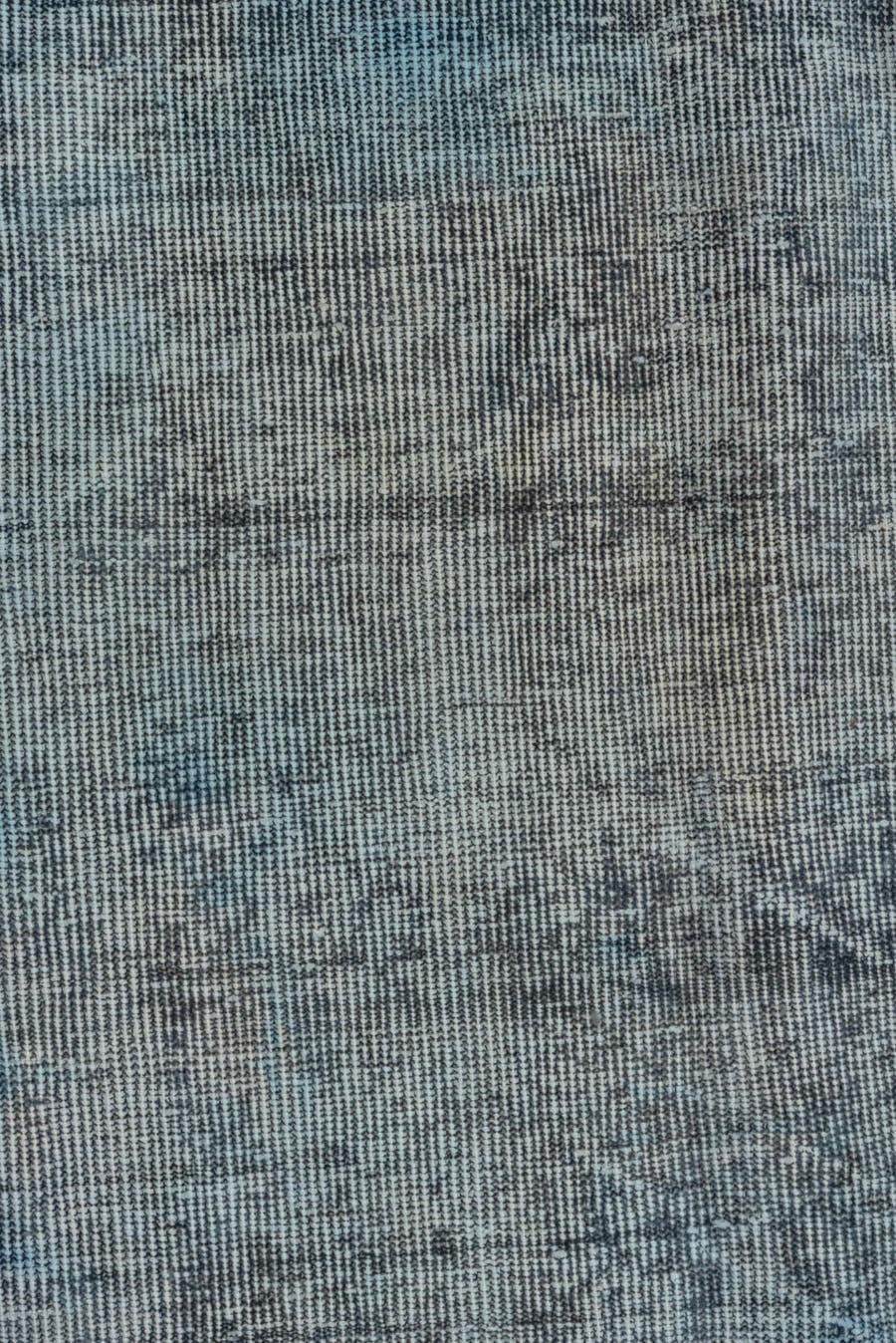 7' x 10' one-of-a-kind handmade antique Overdyed large size rug. Color palette: slate, sky blue, charcoal, aqua, gray