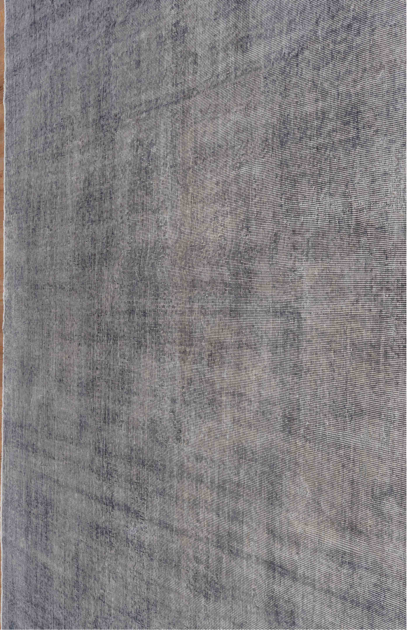 10' x 10' one-of-a-kind handmade vintage Overdyed large size rug. Color palette: blue, dark gray, gainsboro, gray