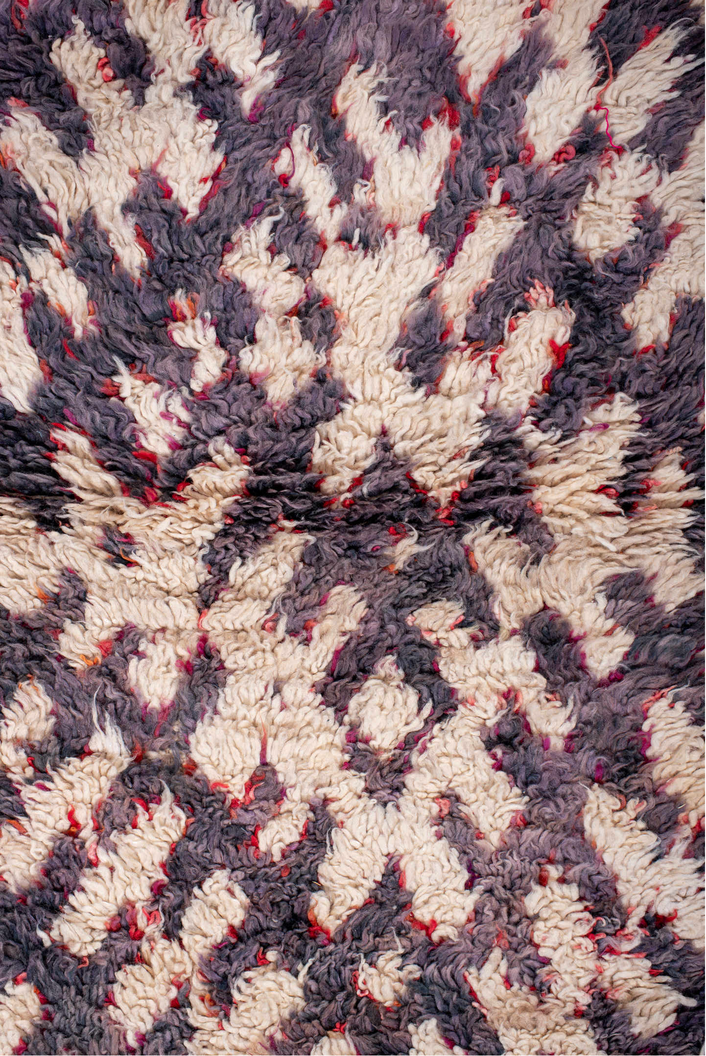 3' x 5' one-of-a-kind handmade vintage Moroccan small size rug. Color palette: black, blue, brown, gray, indian red