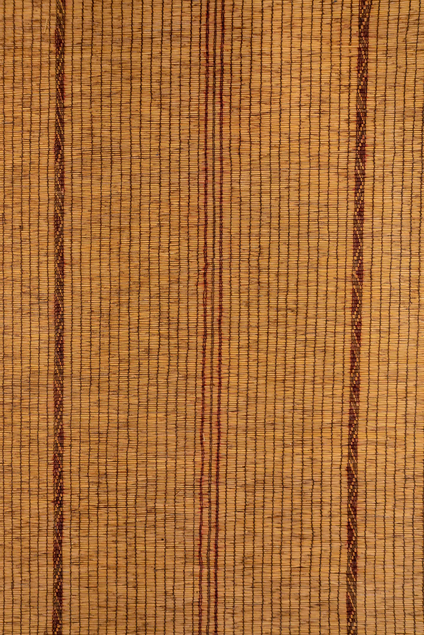 7' x 16' one-of-a-kind handmade vintage Tuareg rug. Color palette: camel, brown, tan, ochre, beige, gold