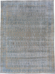 9' x 12' one-of-a-kind handmade antique Sivas large size rug. Color palette: pale blue, ivory, sky blue, beige, taupe, gold