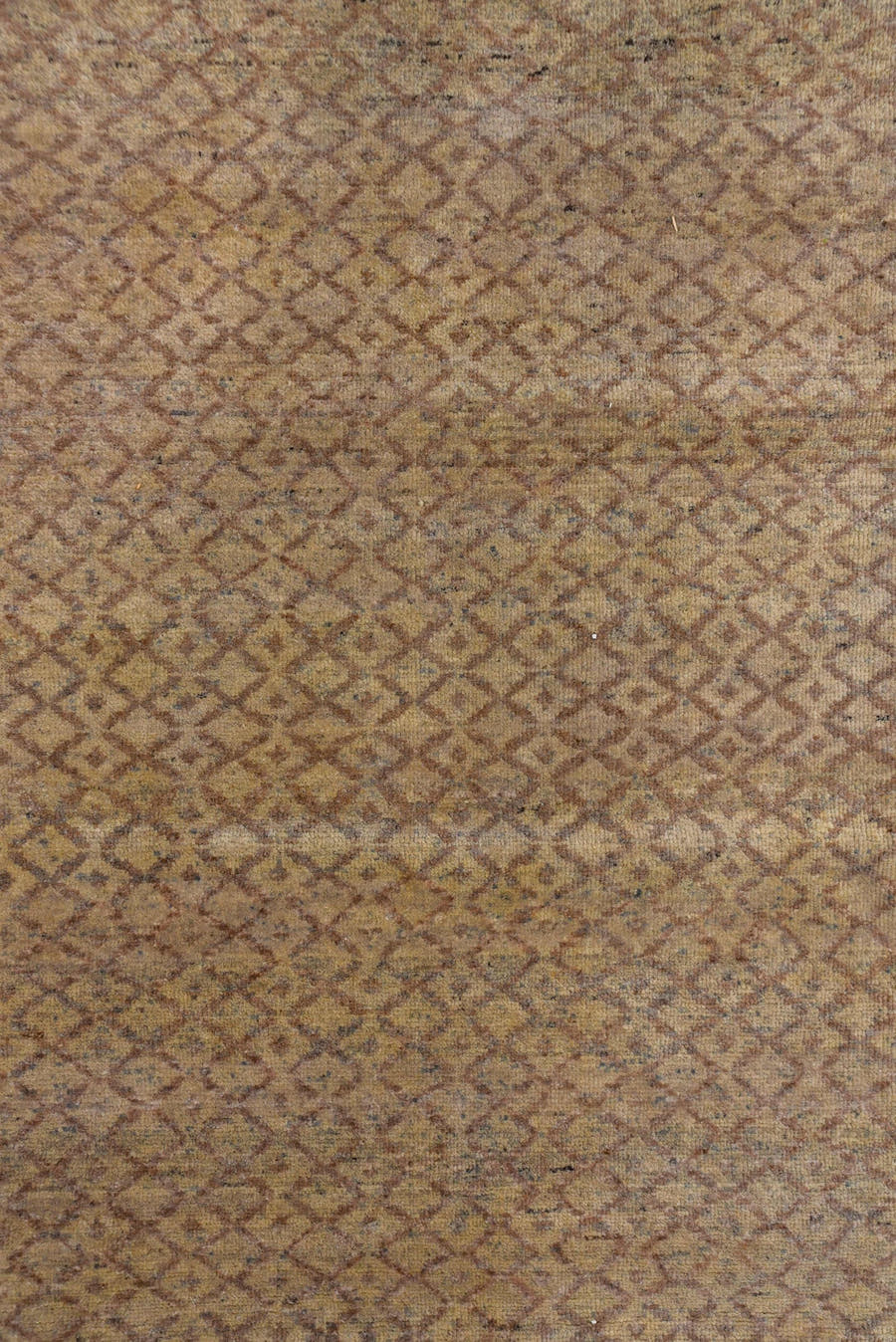 10' x 15' one-of-a-kind handmade vintage Mosaic rug. Color palette: beige, taupe, camel, brown, ivory, gray