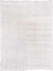 7' x 10' one-of-a-kind handmade vintage Flatweave large size rug. Color palette: ivory, cream, taupe, light gray, pale gold
