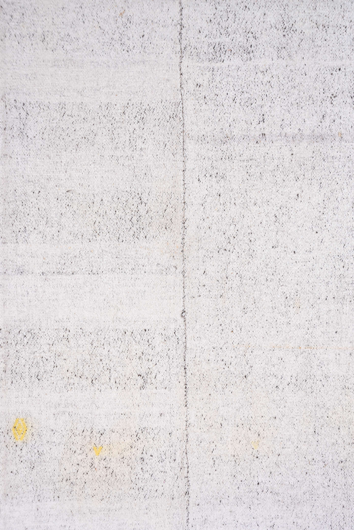 7' x 10' one-of-a-kind handmade vintage Flatweave large size rug. Color palette: ivory, cream, taupe, light gray, pale gold