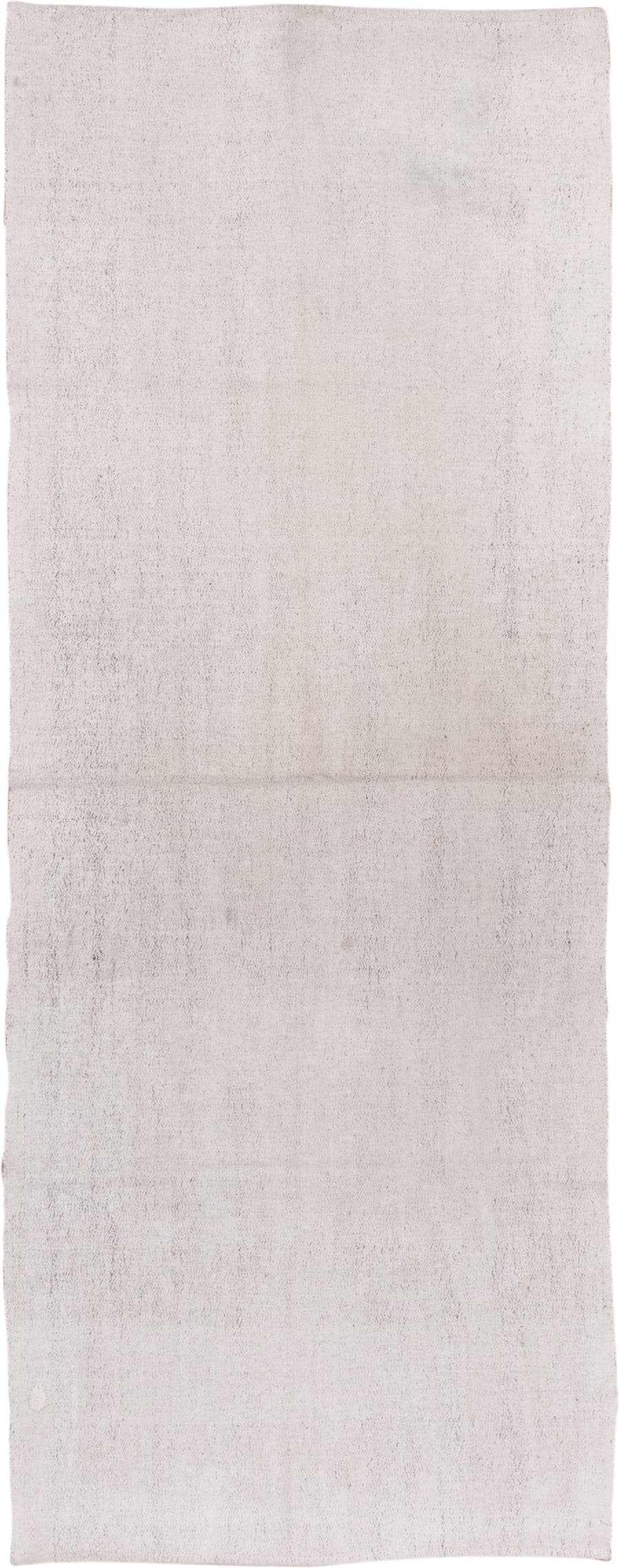 3' x 10' one-of-a-kind handmade vintage Flatweave runner rug. Color palette: ivory, cream, taupe, beige, gray