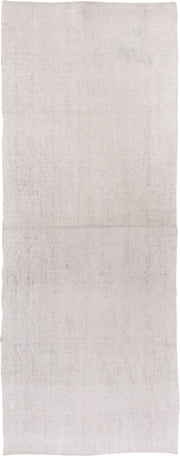3' x 10' one-of-a-kind handmade vintage Flatweave runner rug. Color palette: ivory, cream, taupe, beige, gray